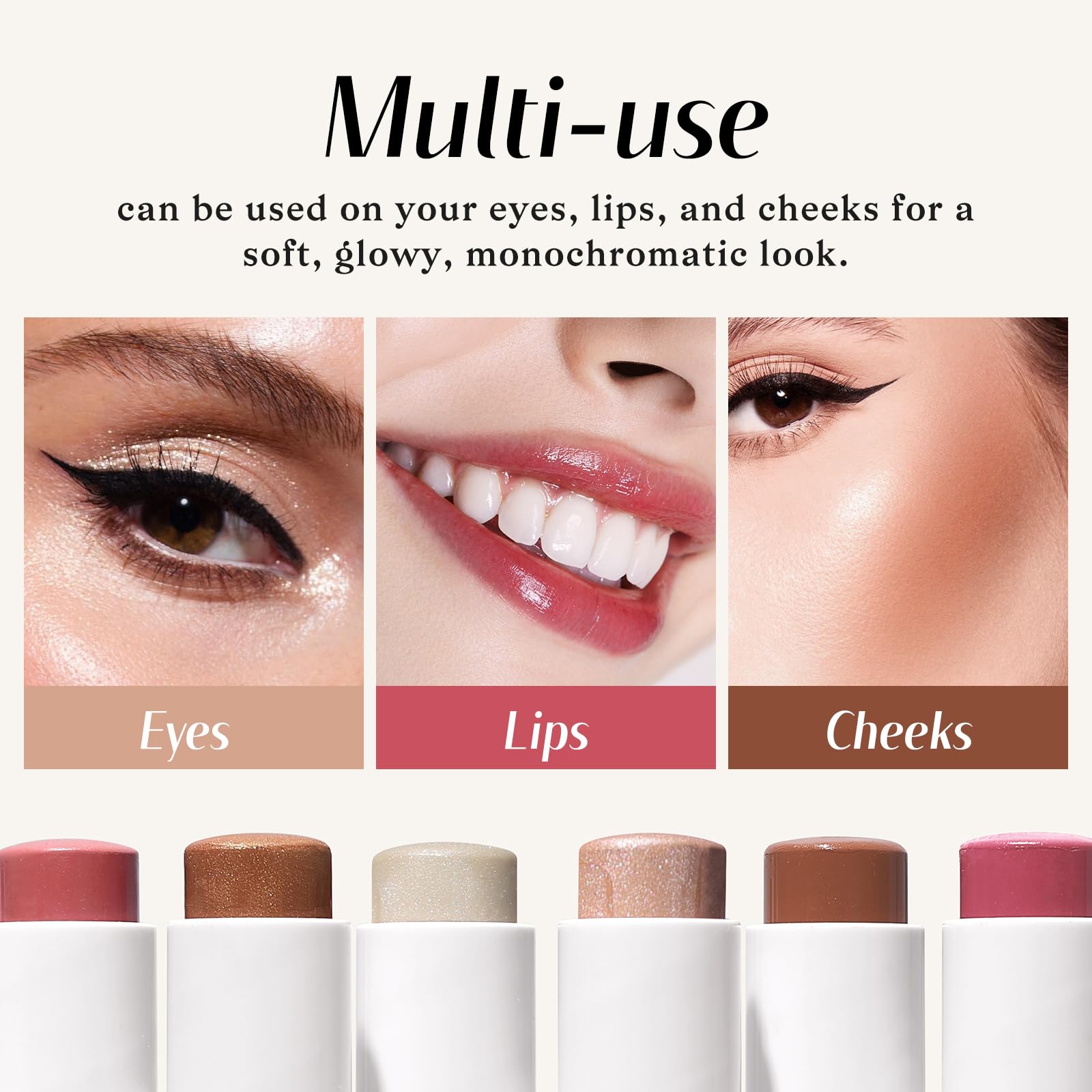 KIMUSE Face Sticks Trio, Cream Blush Stick & Highlighter Stick & Contour Stick for Sculpt the Cheeks, Long Lasting Cream Contour Stick Trio for Face Makeup, with Brush KIMUSE Au supplements