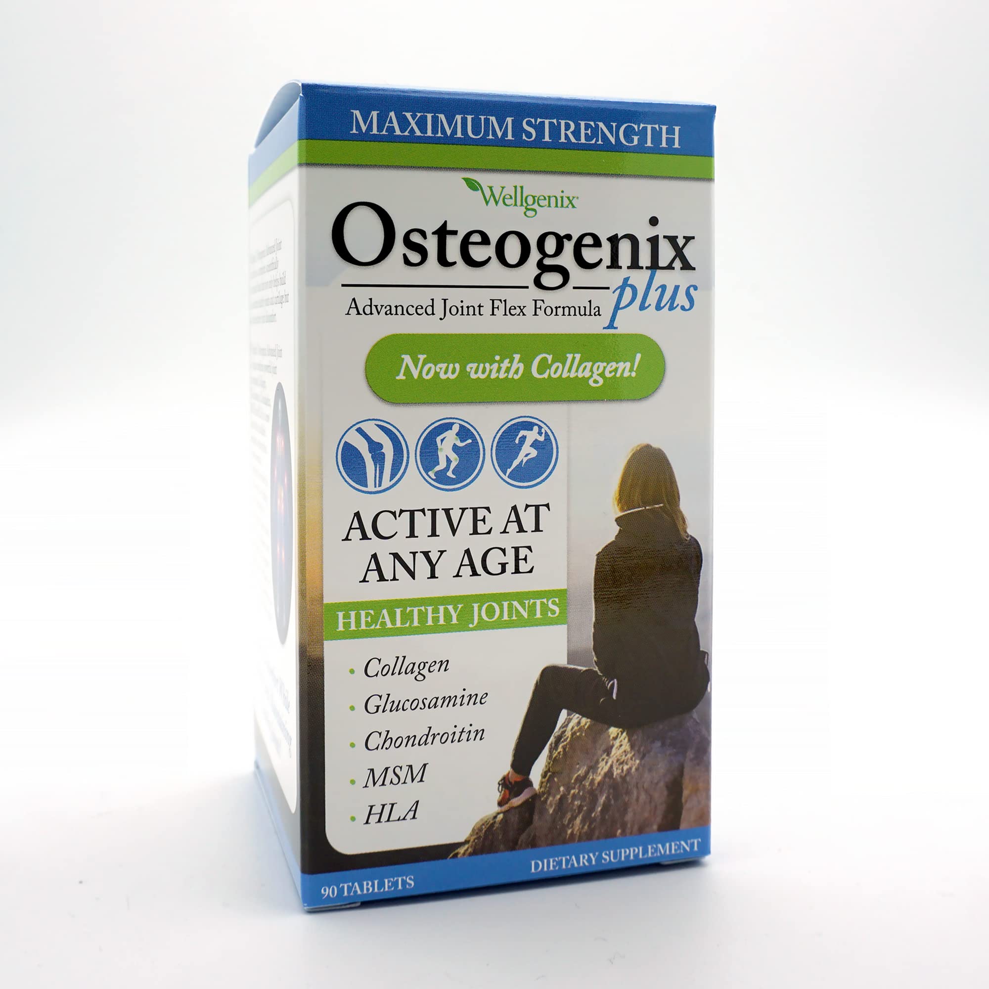 Wellgenix Osteogenix Advanced Joint Flex Formula (90 Ct) - Knee Supplement with Collagen II, Glucosamine, Chondroitin, MSM & HLA - Lubrication & Discomfort Support Tablets for Men & Women Wellgenix Au supplements