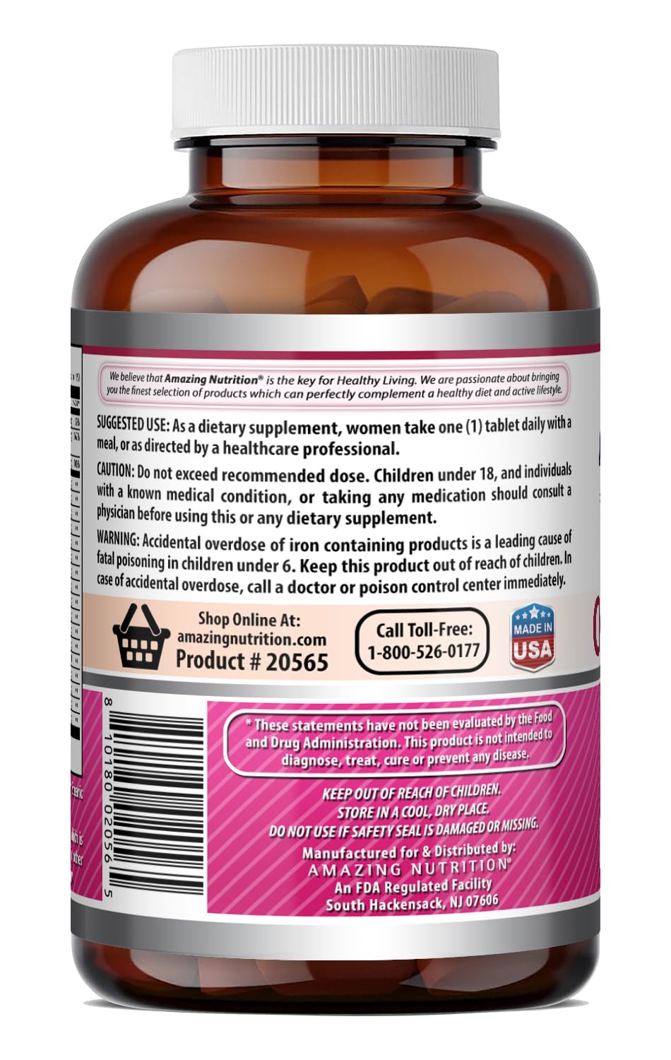 Amazing Formulas Women's One Multivitamin | Food Based | 150 Tablets, 5 Month Supply | Complete Blend of 40 Vitamins, Minerals & Probiotics Supplements | Non-GMO | Gluten-Free | Made in USA Amazing Nutrition Au supplements