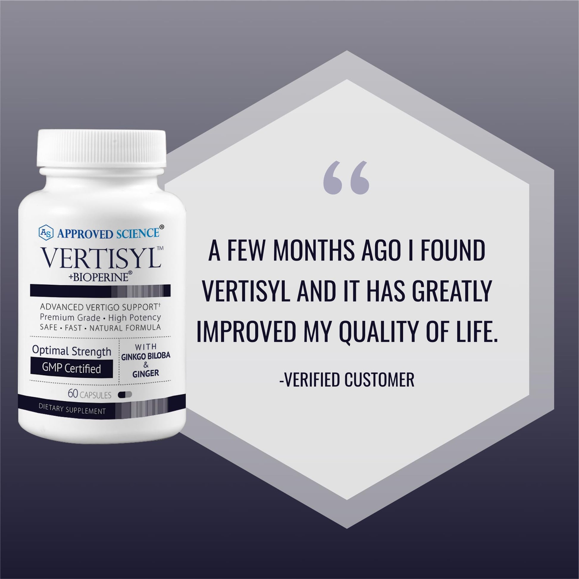 Approved Science VertiSyl - Ginkgo Biloba, Ginger, Vitamin D3, BioPerine - 60 Capsules - 1 Month Supply Approved Science Au supplements