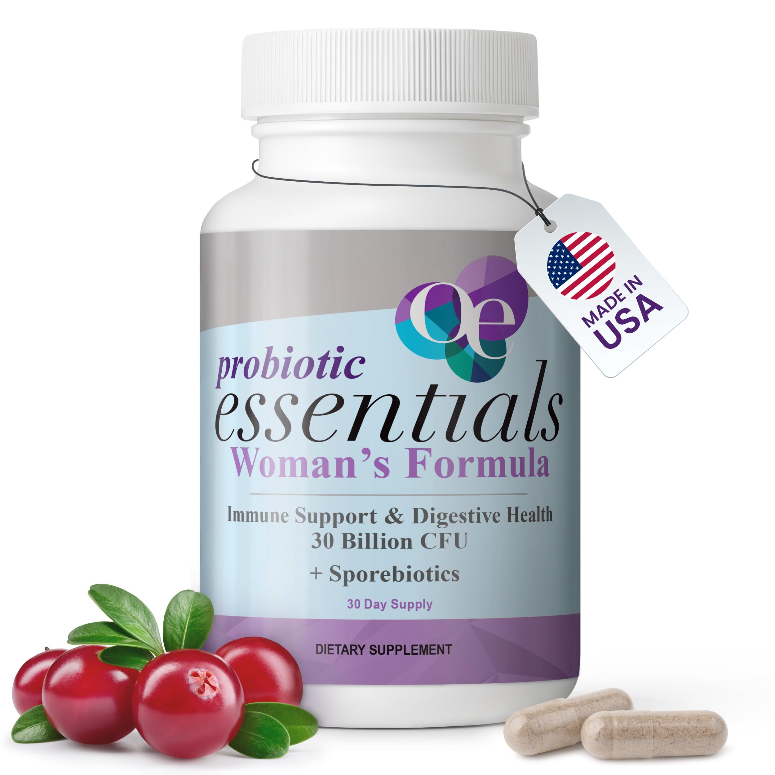 Organic Excellence Probiotics for Women – 30 Billion CFU 18 Strains Prebiotics & Sporebiotics – Gut, Vaginal, Digestive, Immune & Urinary Tract Support – 30 Capsules Organic Excellence Au supplements