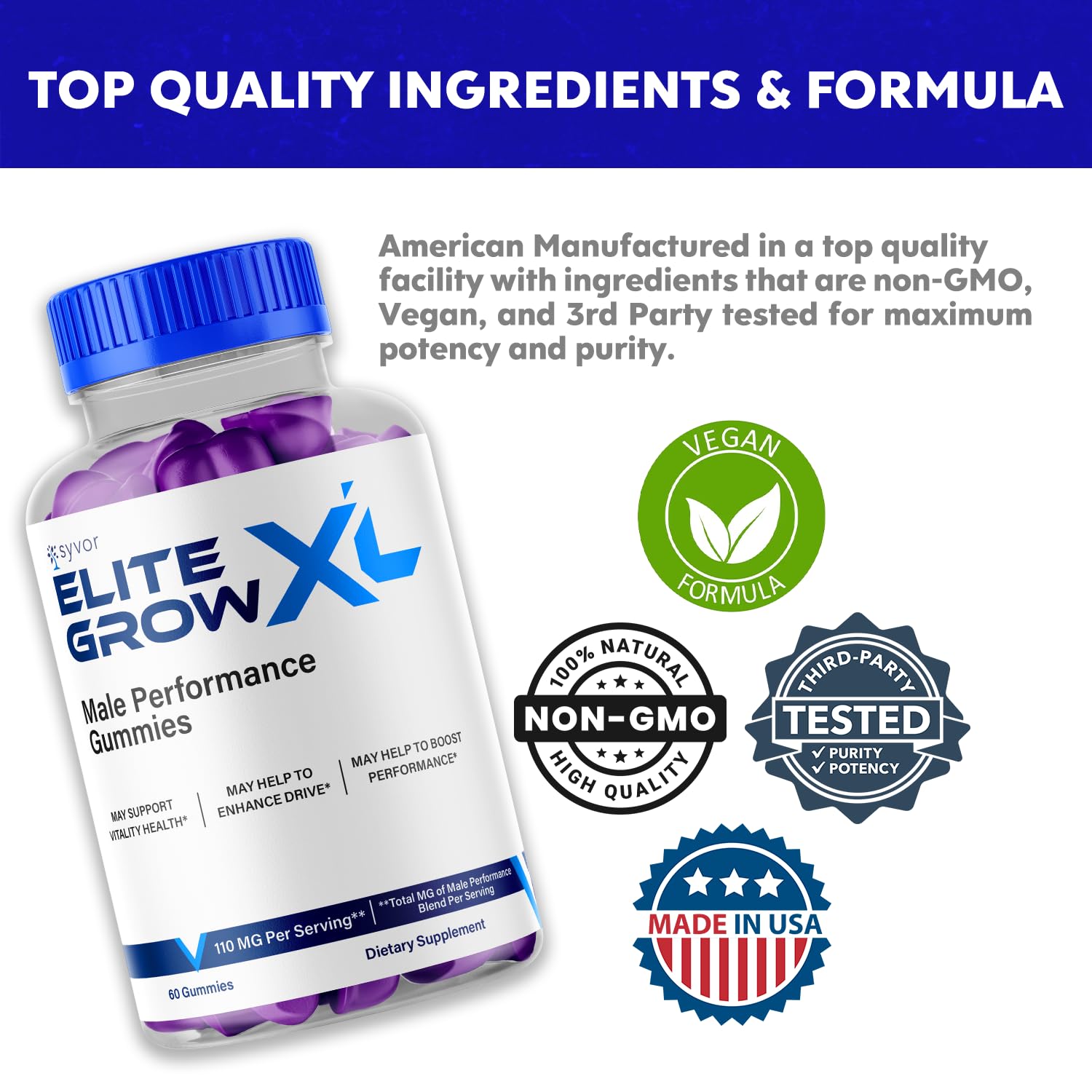 Elite Grow XL Gummies, Elite GrowXL Maximum Strength Gummy Supplement, Elite Grow X L All Natural Advanced Formula Gummys Chewable Vitamin EliteGrow Delicious Premium Once Daily Gummes (60 Gummies) Syvor Au supplements