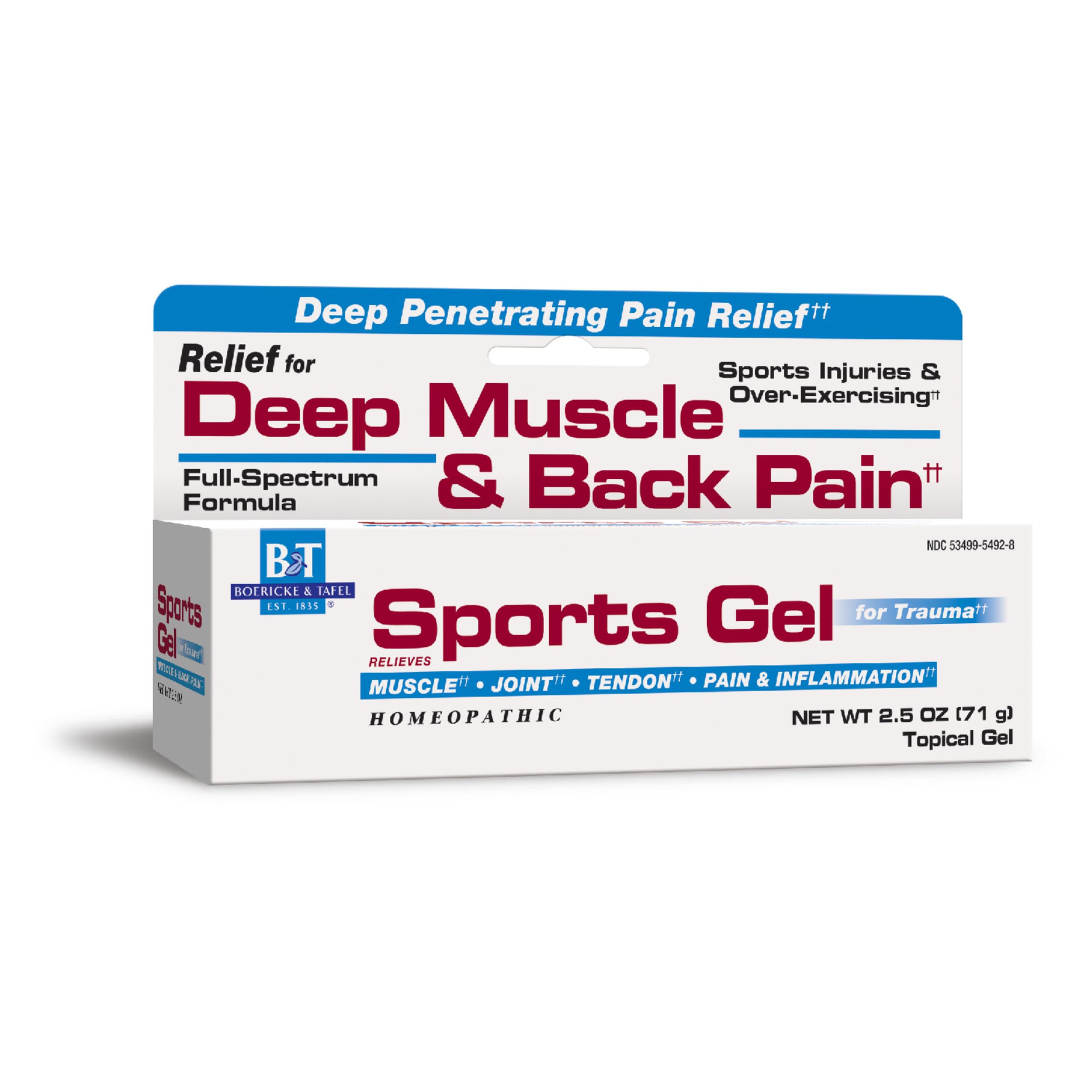 Nature's Way Boericke & Tafel Sports Gel, Relief for Deep Muscle, Joint, Tendon, & Back Pain and Inflammation, Homeopathic, 2.5 oz Nature's Way Au supplements
