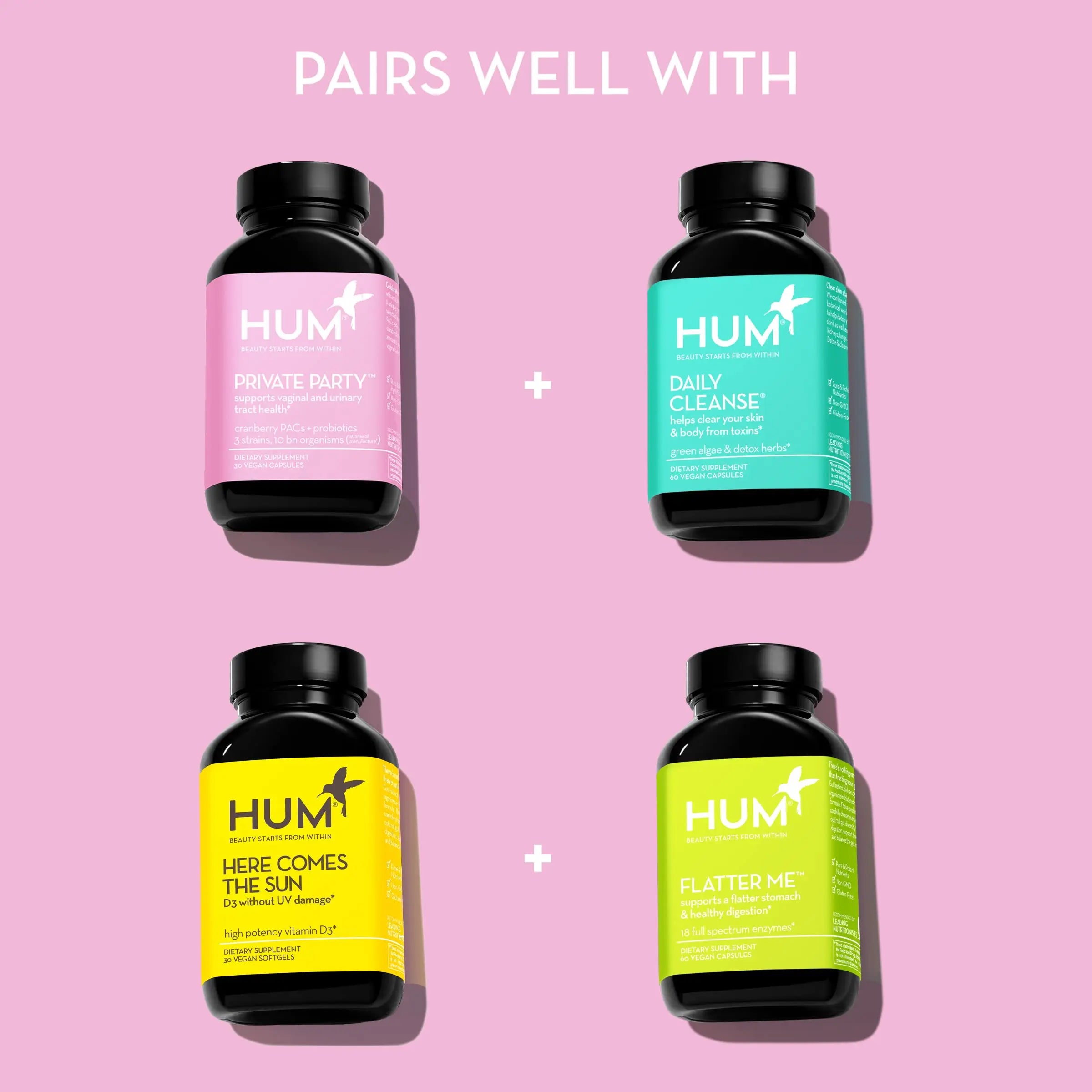 HUM Private Party Vaginal Probiotics for Women, pH Balance and Urinary Tract Support Vaginal Probiotic Supplement with Cranberry & Lactobacillus Blend, Women's Health Cranberry Pills, 90 Capsules HUM Au supplements