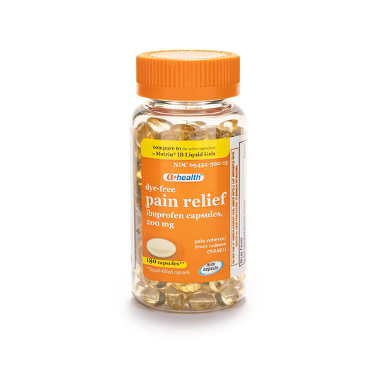A+Health Dye-Free Ibuprofen 200 Mg Mini Softgels, Pain Reliever/Fever Reducer (NSAID), 180 Count A+HealthAu supplements