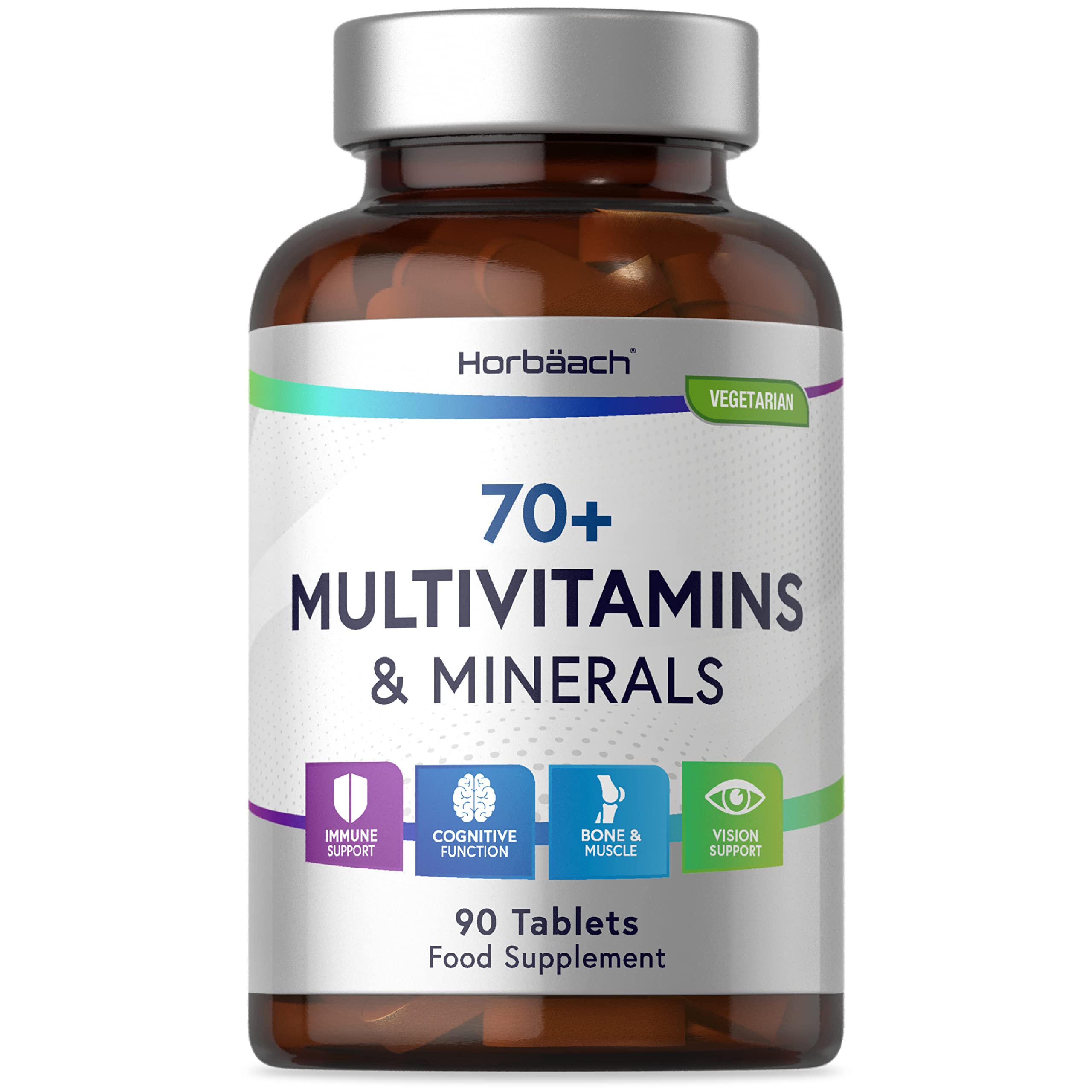 Multivitamin 70 Plus Tablets | 90 Count | with Essential Vitamins and Minerals | for Men and Horbäach Au supplements
