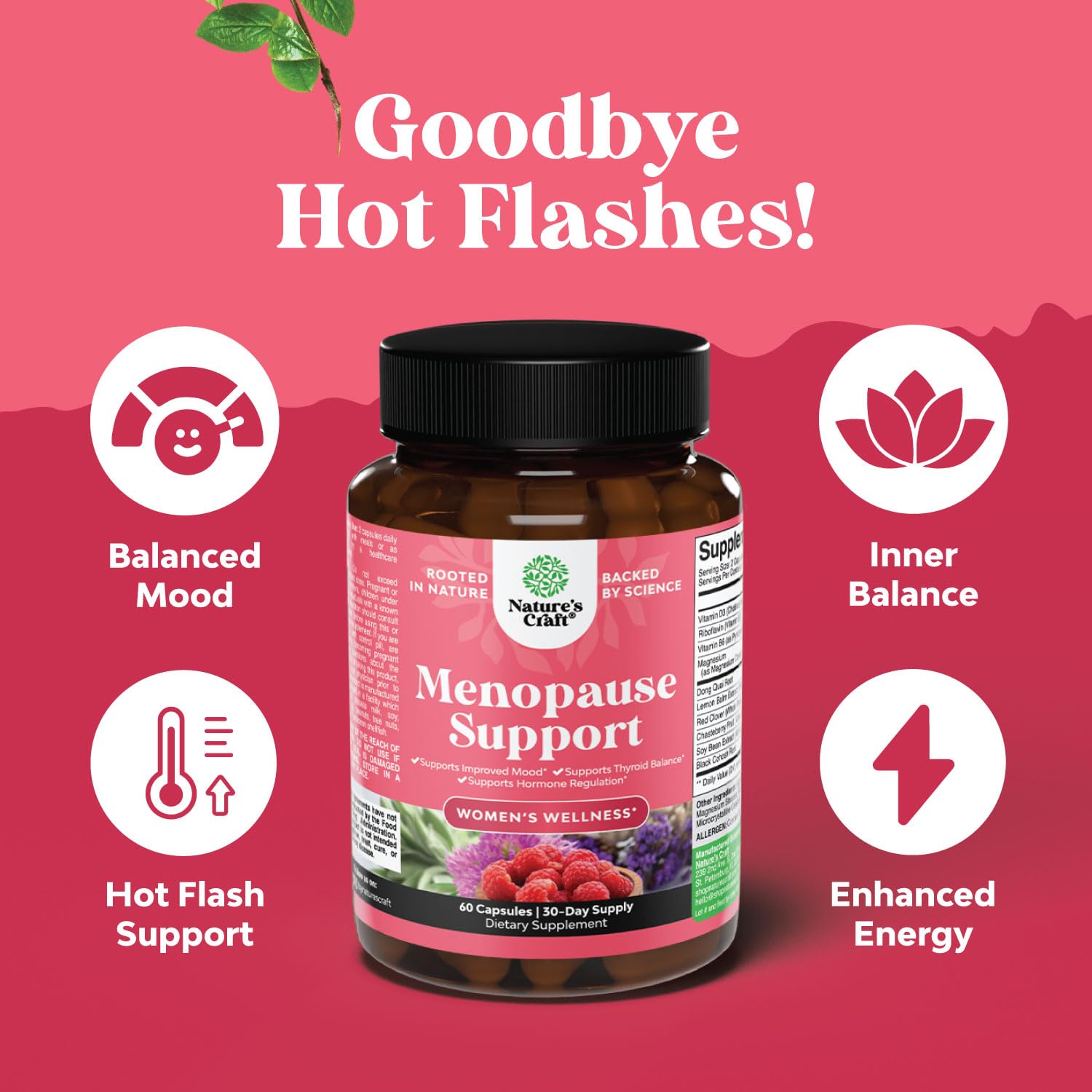 Complete Herbal Menopause Supplement for Women - Multibenefit Menopause Relief Hormone Balance Natures Craft Au supplements