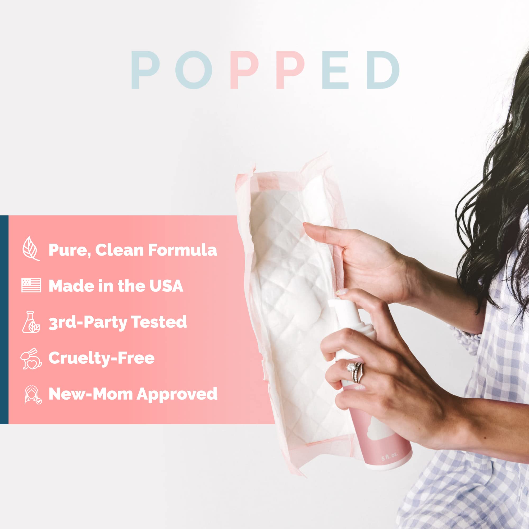 POPPED Witch Hazel Foam with Aloe (5 fl oz) | Perineal Healing Foam for Postpartum Care | Relieves Pain, Hemorrhoids, and Swelling After Birth | Postpartum Essential POPPED Au supplements