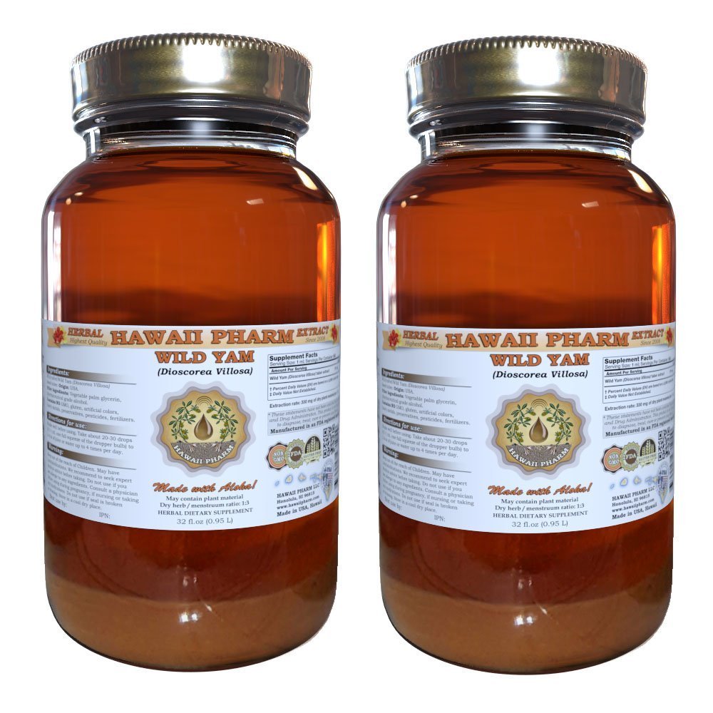 Wild Yam Liquid Extract, Wild Yam (Dioscorea Villosa) Tincture 2x32 oz HawaiiPharm Au supplements