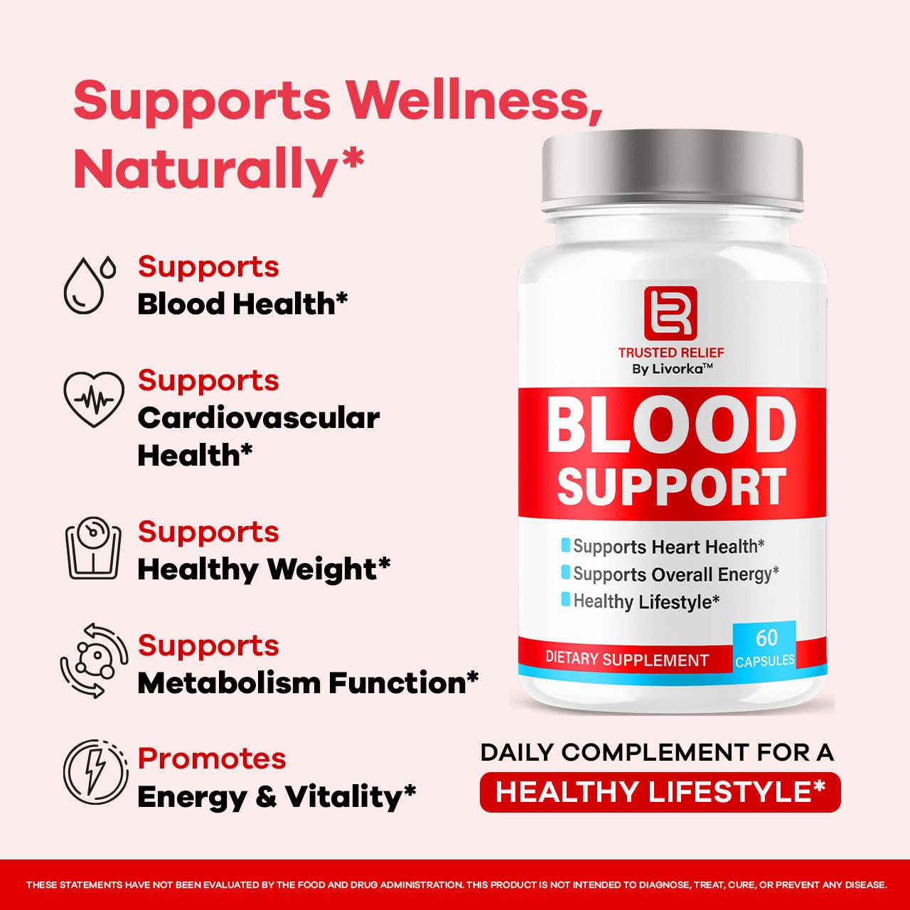 (2 Pack) Trusted Relief Blood Support Capsules - Official TrustedRelief Blood Support Vitamin Pills, Natural Trusted Relief Advanced Premium Formula Wellness & Overal Health, 120 Capsules For 2 Months LIVORKA Au supplements
