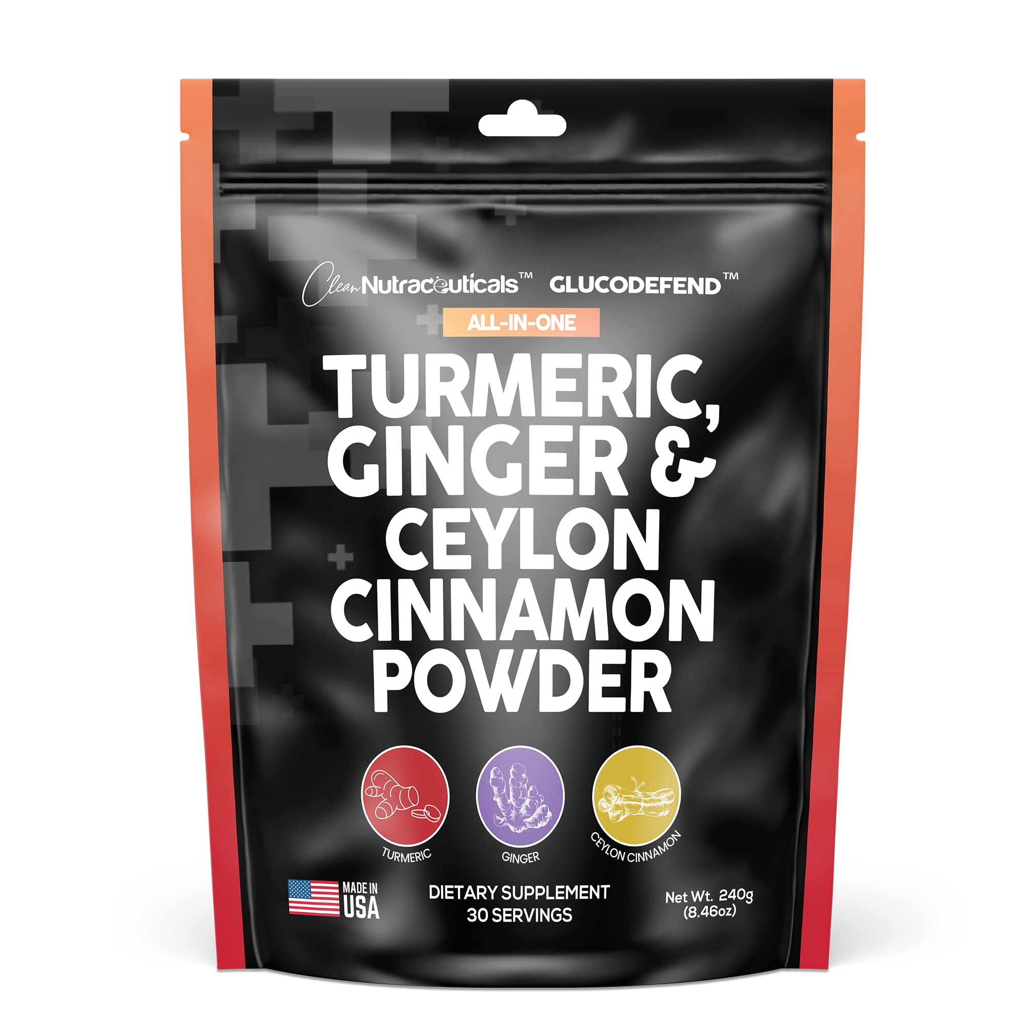 3in1 Turmeric Curcumin Ginger Root & Ceylon Cinnamon Powder Suppleme Clean Nutraceuticals Au supplements