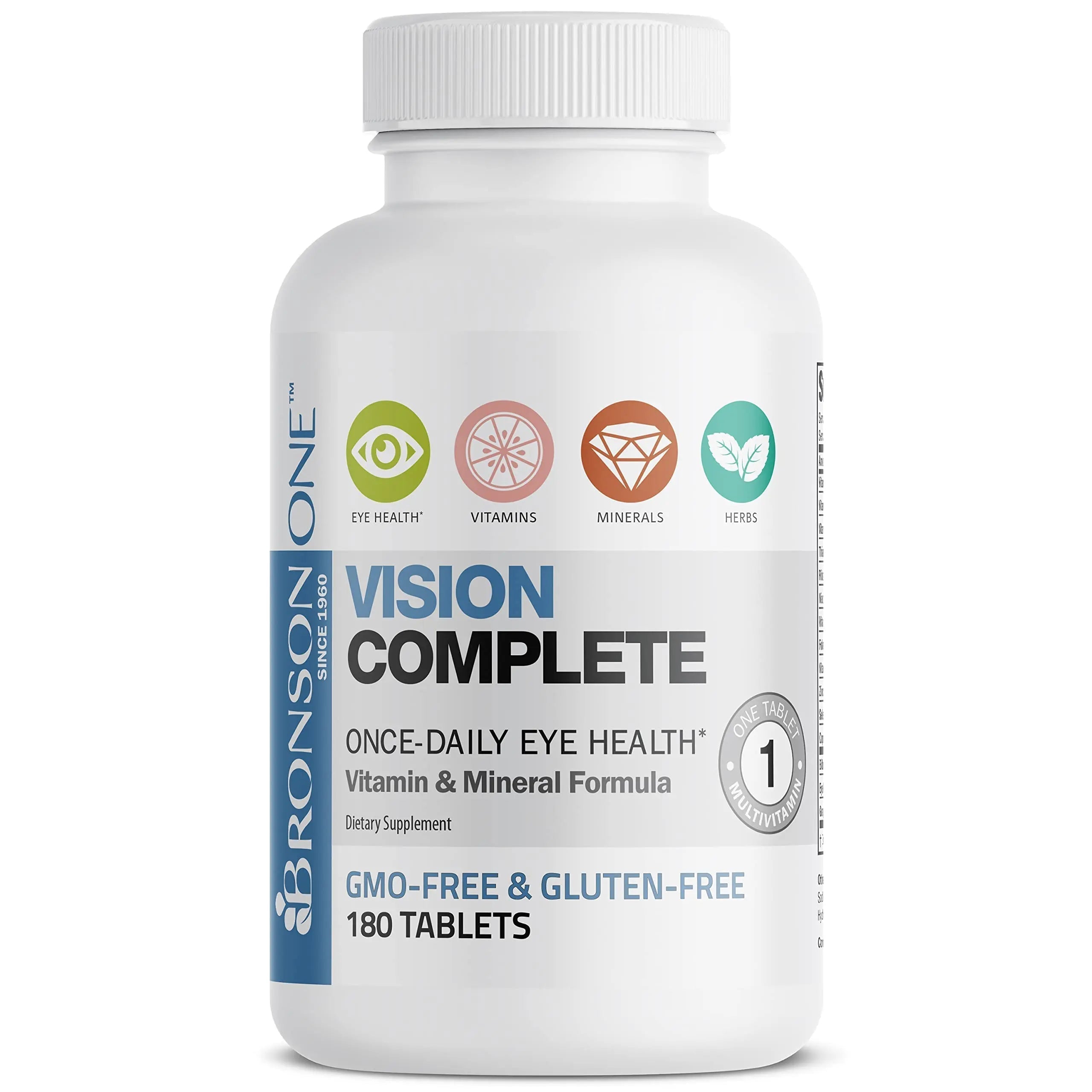 Bronson ONE Daily Vision Complete Eye Health Support Multivitamin Multimineral Supplement Formula, 180 Tablets Bronson Au supplements