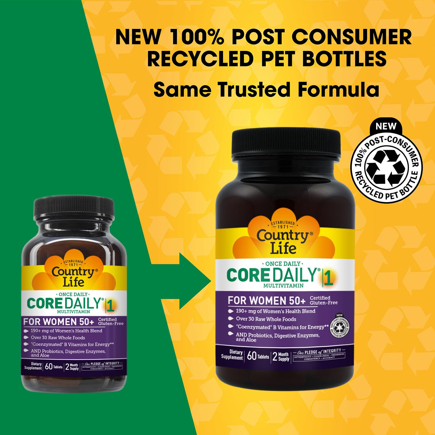 Country Life CORE Daily-1 for Women 50+ Multivitamin - Formulated for Women Over 50, Complete Daily Nutrition with Women's Health Blend, Coenzymated B Vitamins, Probiotics, and Digestive Enzymes Country Life Au supplements