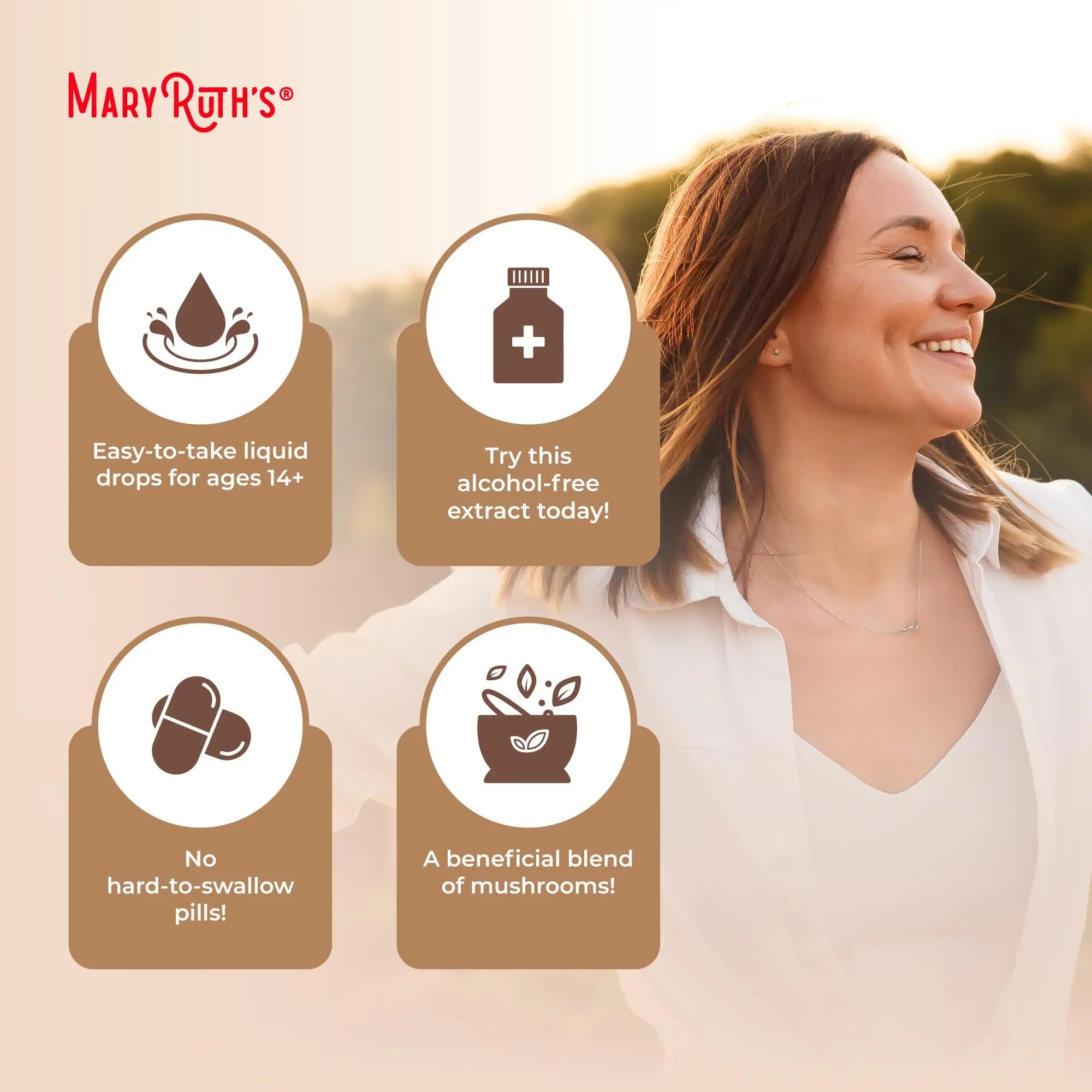 MaryRuth's Mushroom Complex | Lion's Mane | Turkey Tail | Reishi Mushroom | Shiitake Mushrooms | Alcohol Free | Mushroom Blend | Organic | Non-GMO | Vegan | 30 Servings MARYRUTH'S Au supplements