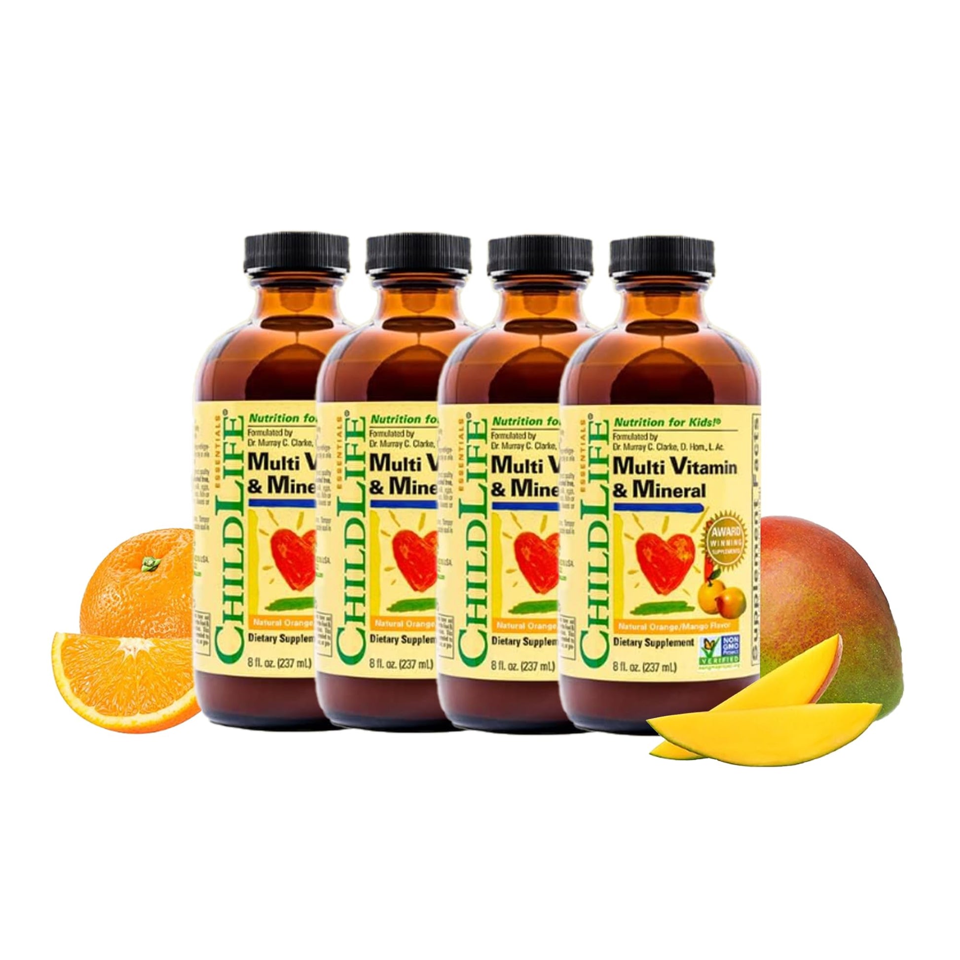 CHILDLIFE ESSENTIALS Kids Multivitamin & Mineral - Kids Vitamins, Liquid Multivitamin for Kids, Toddler Multivitamins, Liquid Vitamins, Baby Multivitamin - Natural Orange & Mango, 8 Fl Oz (Pack of 4) CHILDLIFE ESSENTIALS Au supplements