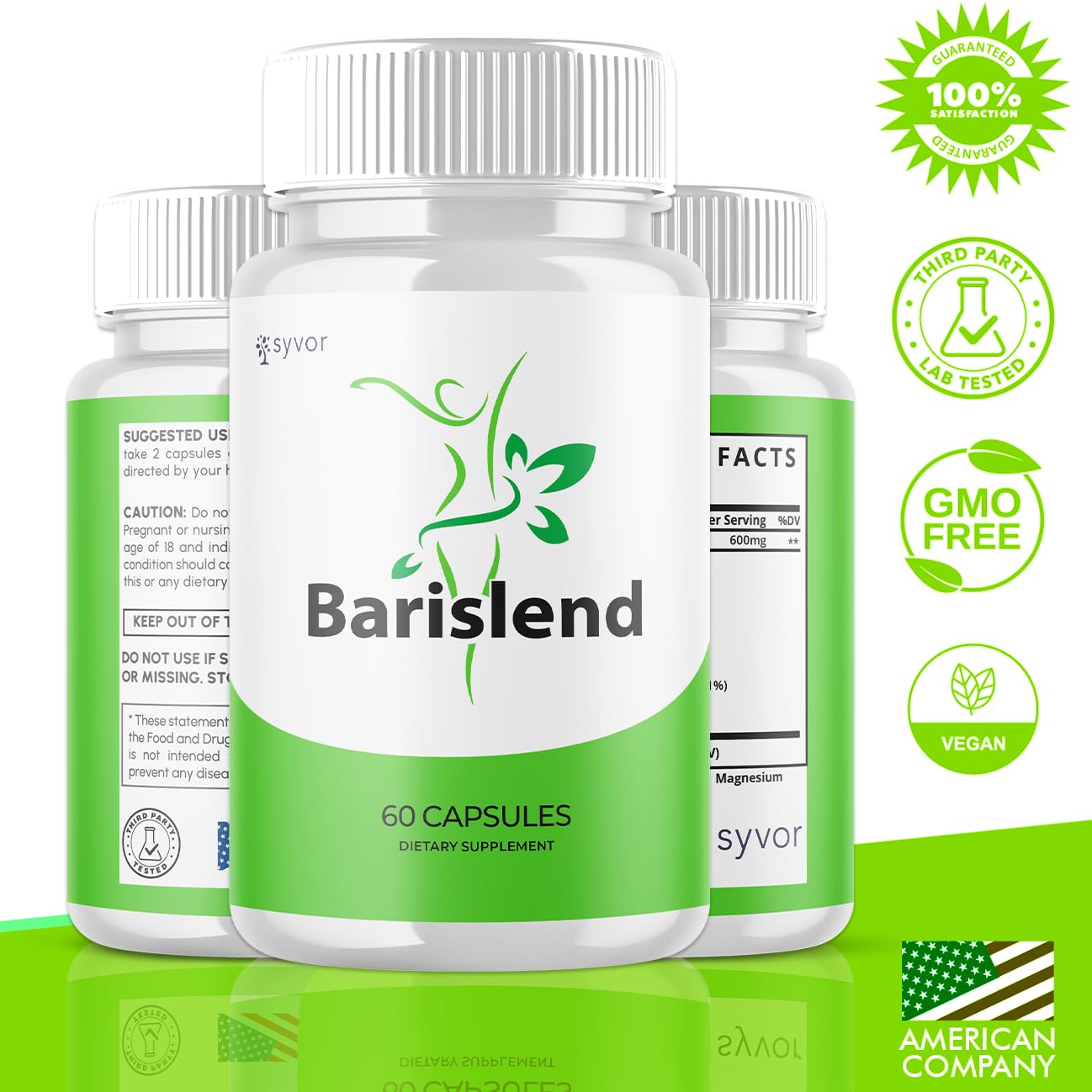 (3 Pack) Barislend Capsules, Official Barislend Pink Salt Pills with All Natural Ingredients, Bari-Slend Advanced Formula Vitamin Pills for Health and Wellness Support for Men and Women (180 Capsules) Syvor Au supplements