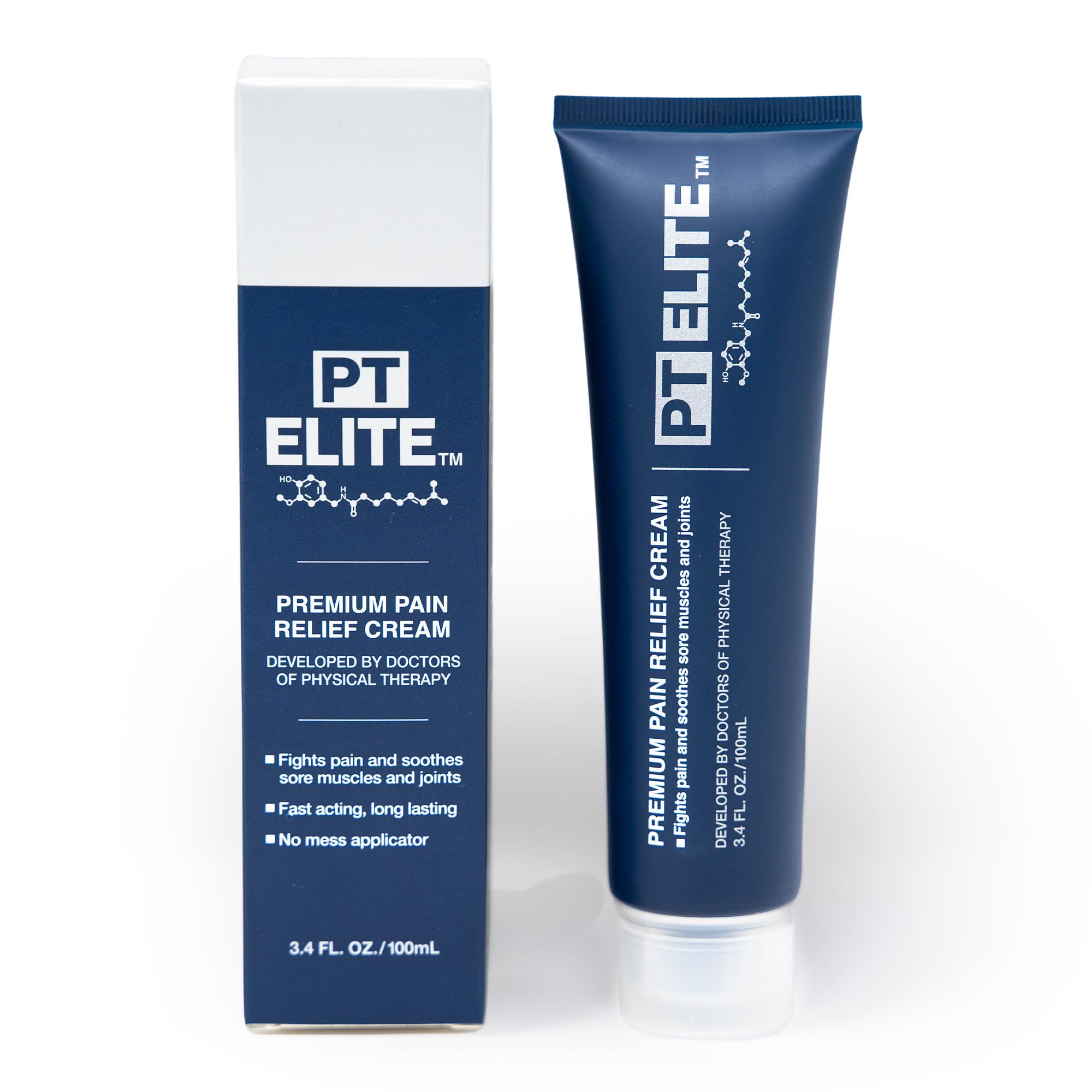 PT Elite Premium Pain Relief Cream, with Capsaicin, Menthol & Arnica, Arthritis, Knee, & Back Pain Relief, Soothes Sore Muscles & Joints, Reduces Stiffness, Non-Greasy, Topical Analgesic, 3.4 oz PT Elite Au supplements
