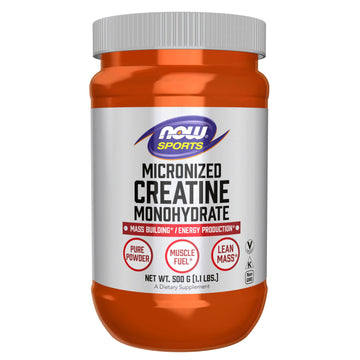 NOW Foods Sports Nutrition, Micronized Creatine Powder 500 g, Mass Building*/Energy Production*, 1.1-Pound NOW Foods Au supplements