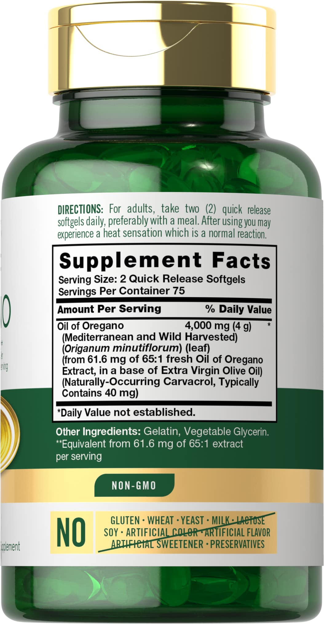 Oregano Oil Extract | Max Potency | 150 Softgel Capsules | Non-GMO and Gluten Carlyle Au supplements