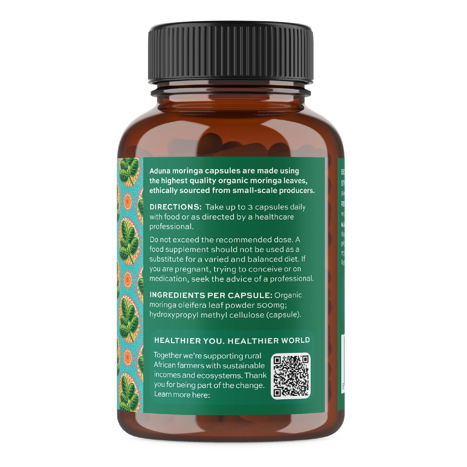 Aduna Organic Moringa Capsules 1500mg | 100% Pure Moringa Leaf for Energy, Immunity & Focus | Natural Plant-Based Food Supplement for Tiredness, Recovery & Breastfeeding | 180 Vegan Capsules Aduna Au supplements