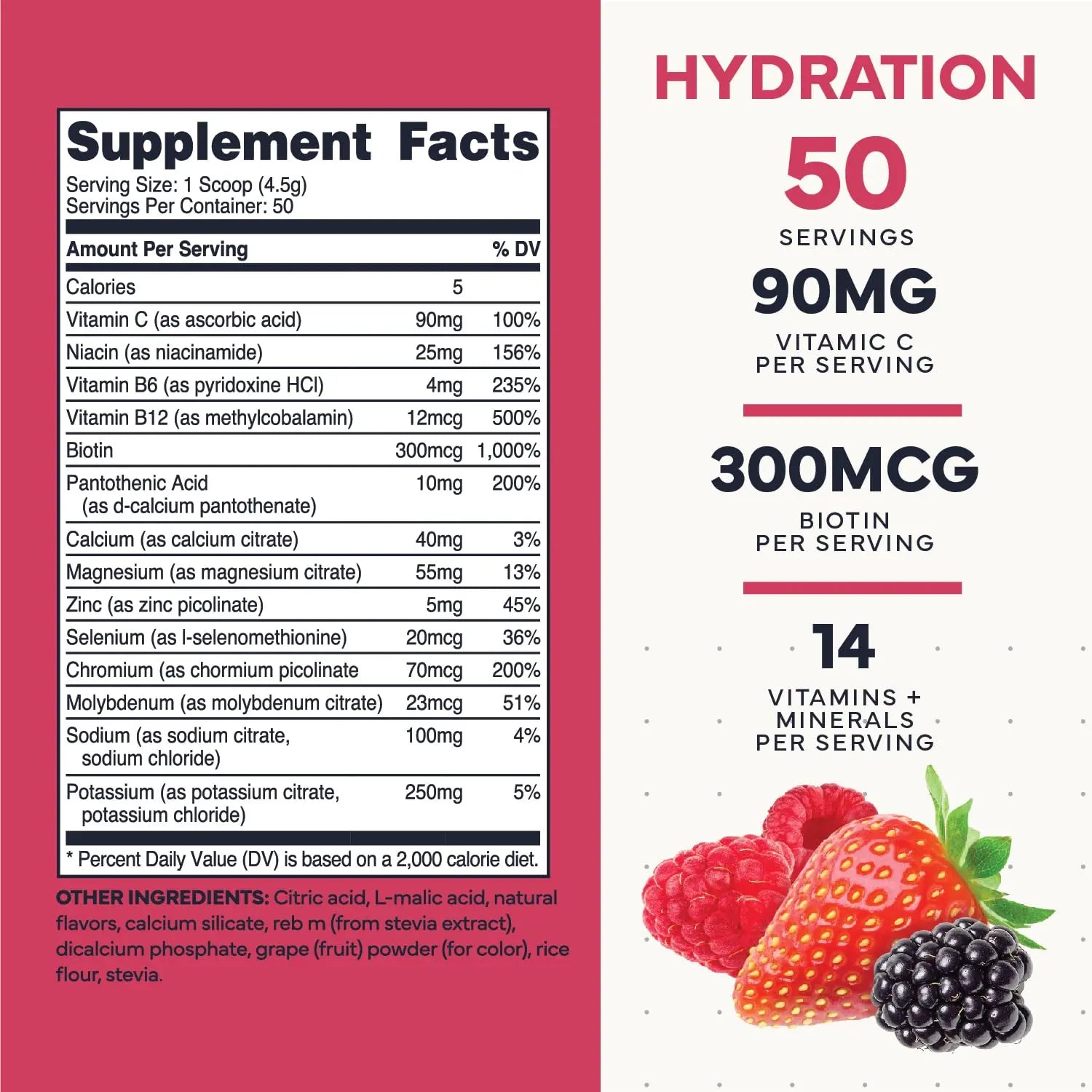 Type Zero Clean Electrolytes Hydration Powder Drink Mix + 14 Essential Vitamins & Minerals - Sugar Free, Zero Artificial Ingredients - Mixed Berry Flavor, 50 Servings Type Zero Au supplements