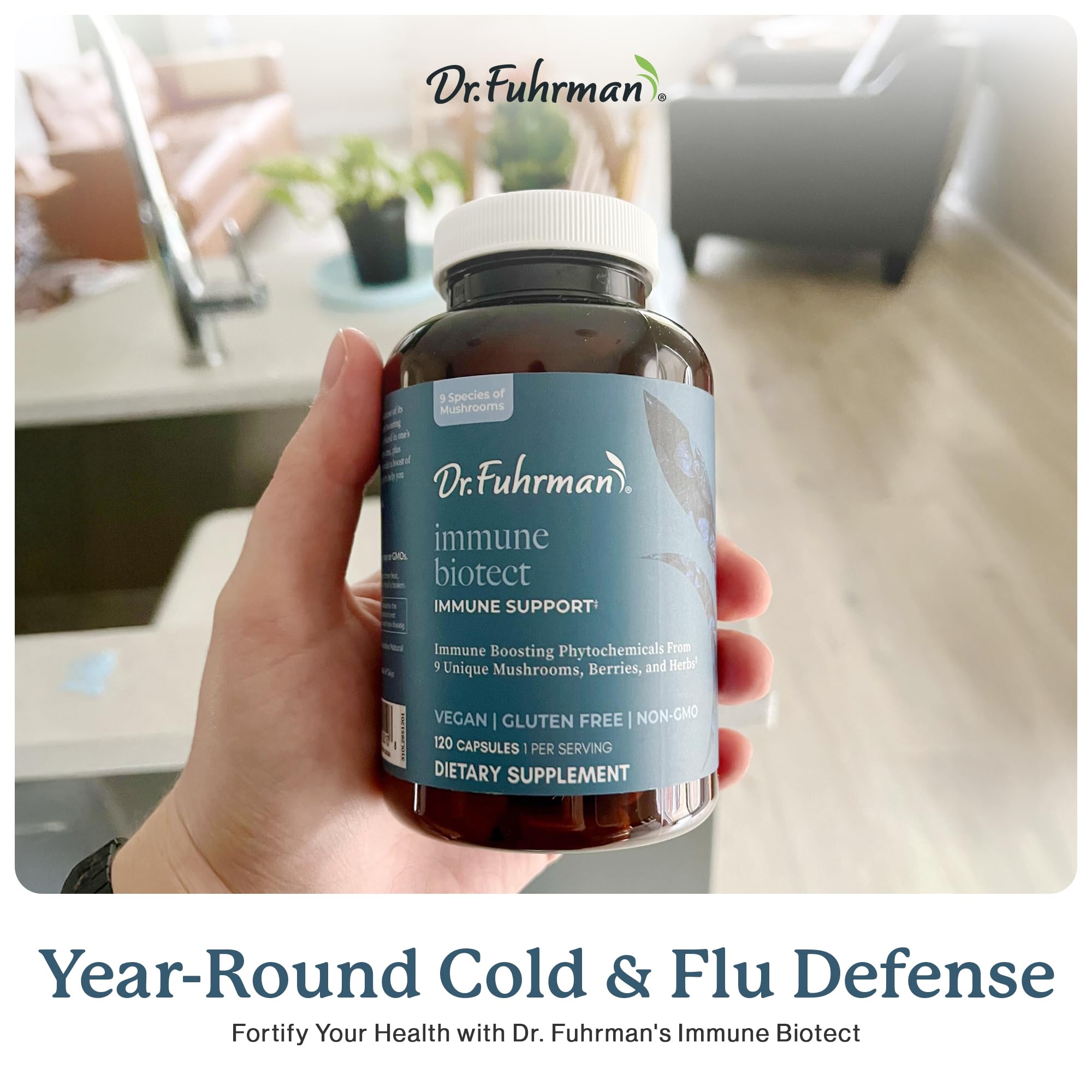 Dr. Fuhrman All Natural Immune Support Supplement | Whole-Food Derived Vitamin for Immunity Defense | Organic Mushrooms, & Berries | Organic Lion’s Mane, Maitake, Reishi, and Elderberry | 120 Caps Dr. Fuhrman Au supplements