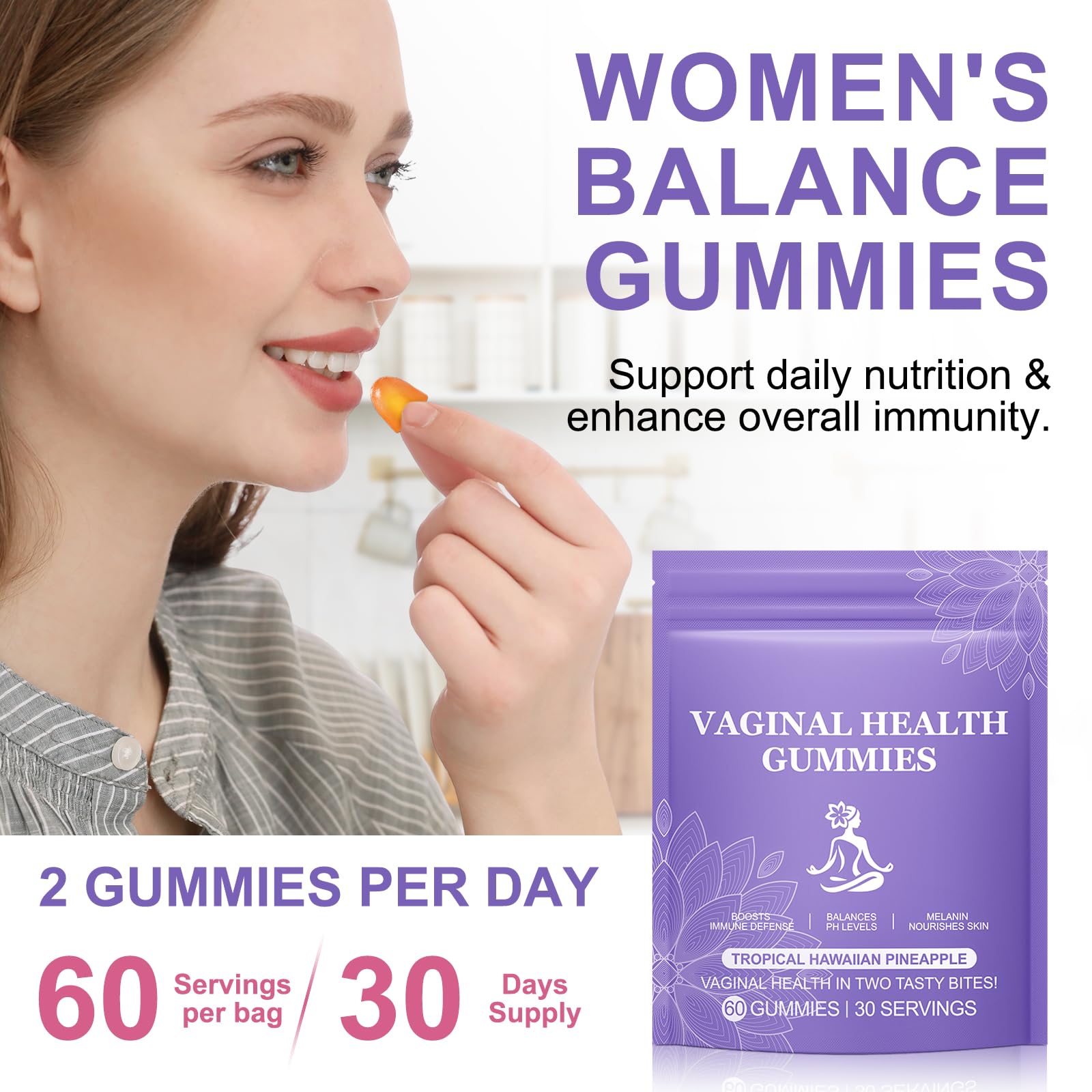 Vital Vaginal Probiotic Gummies for Women, 60PCS Feminine Balance Gummies, PH Balance,Immune Support, Vegan, Gluten-Free, Vaginal Probiotics Supplement, 60 Count DCTTVHVD Au supplements