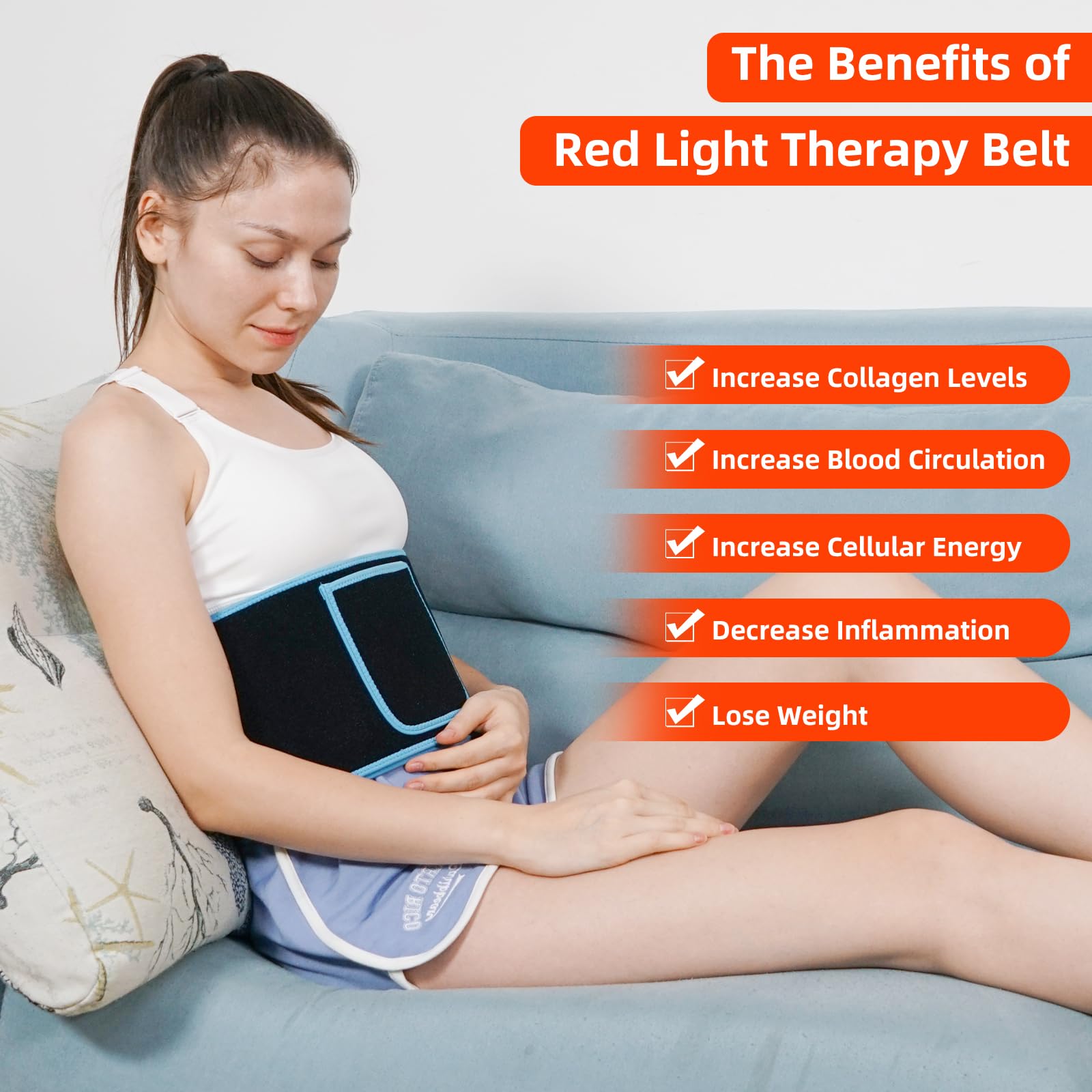 Red Light Therapy Belt, 660&850nm 3 -in-1 Big Chips Near Infrared Therapy Wrap for Body HEDYNSHINE Au supplements