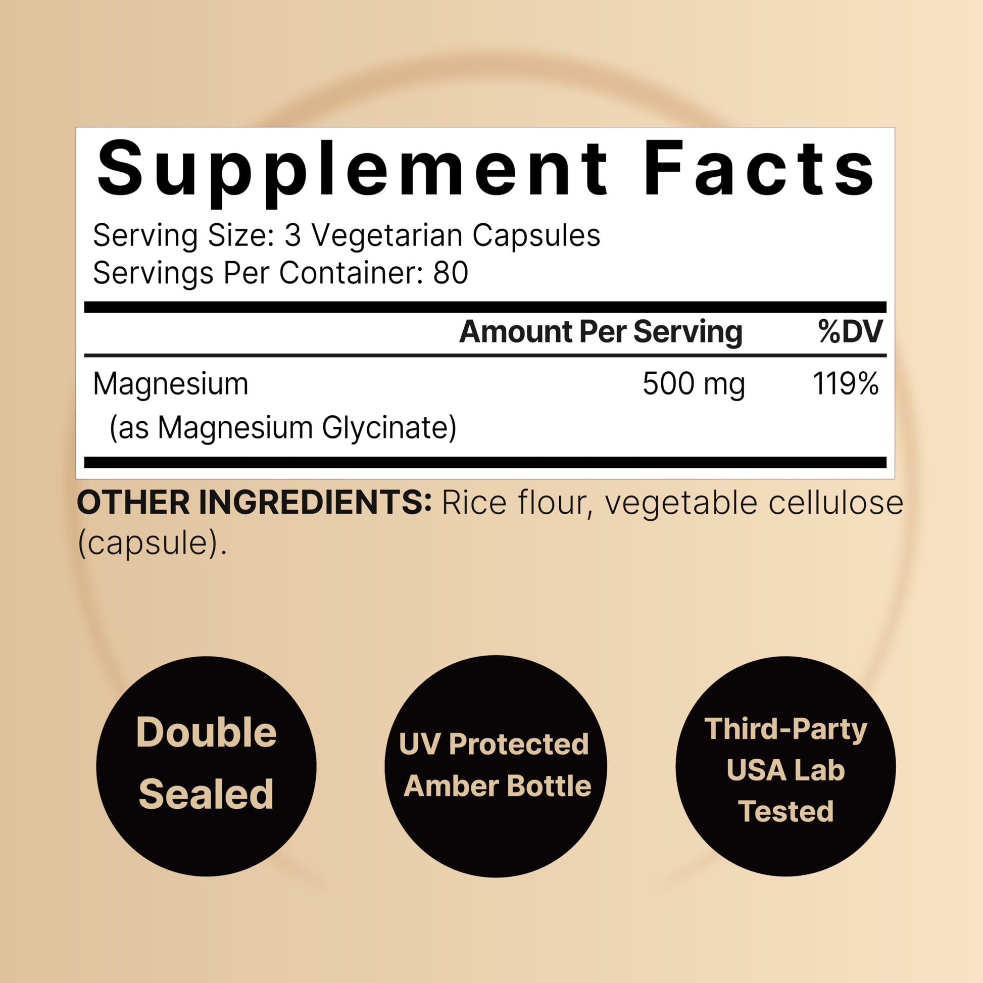 Magnesium Glycinate 500mg Per Serving | 240 Veggie Capsule, 100% Chelated NatureBell Au supplements