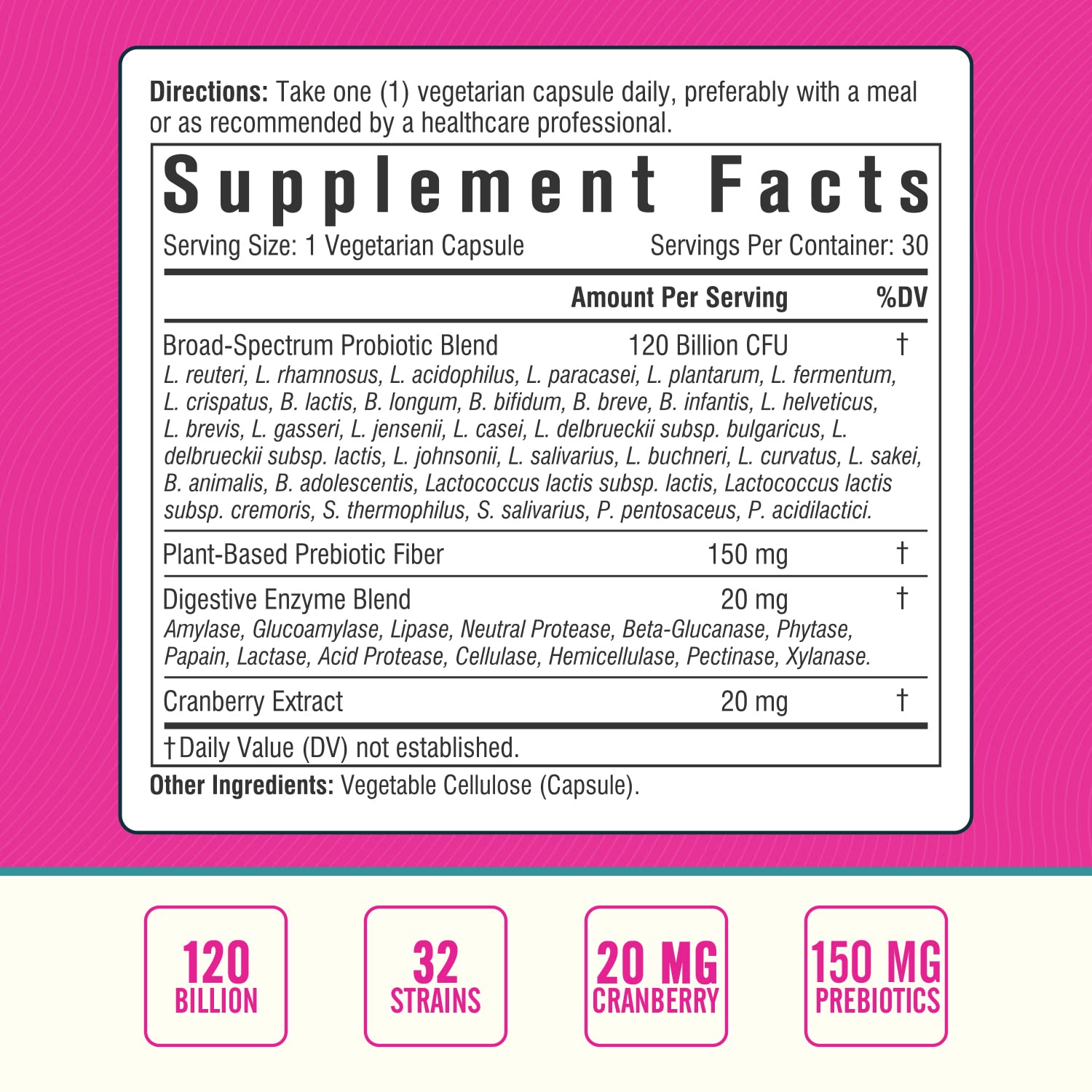 NordVida Women's Probiotic, 120 Billion & 32 Strains, Shelf Stable Probiotic for Gut Nordvida Au supplements