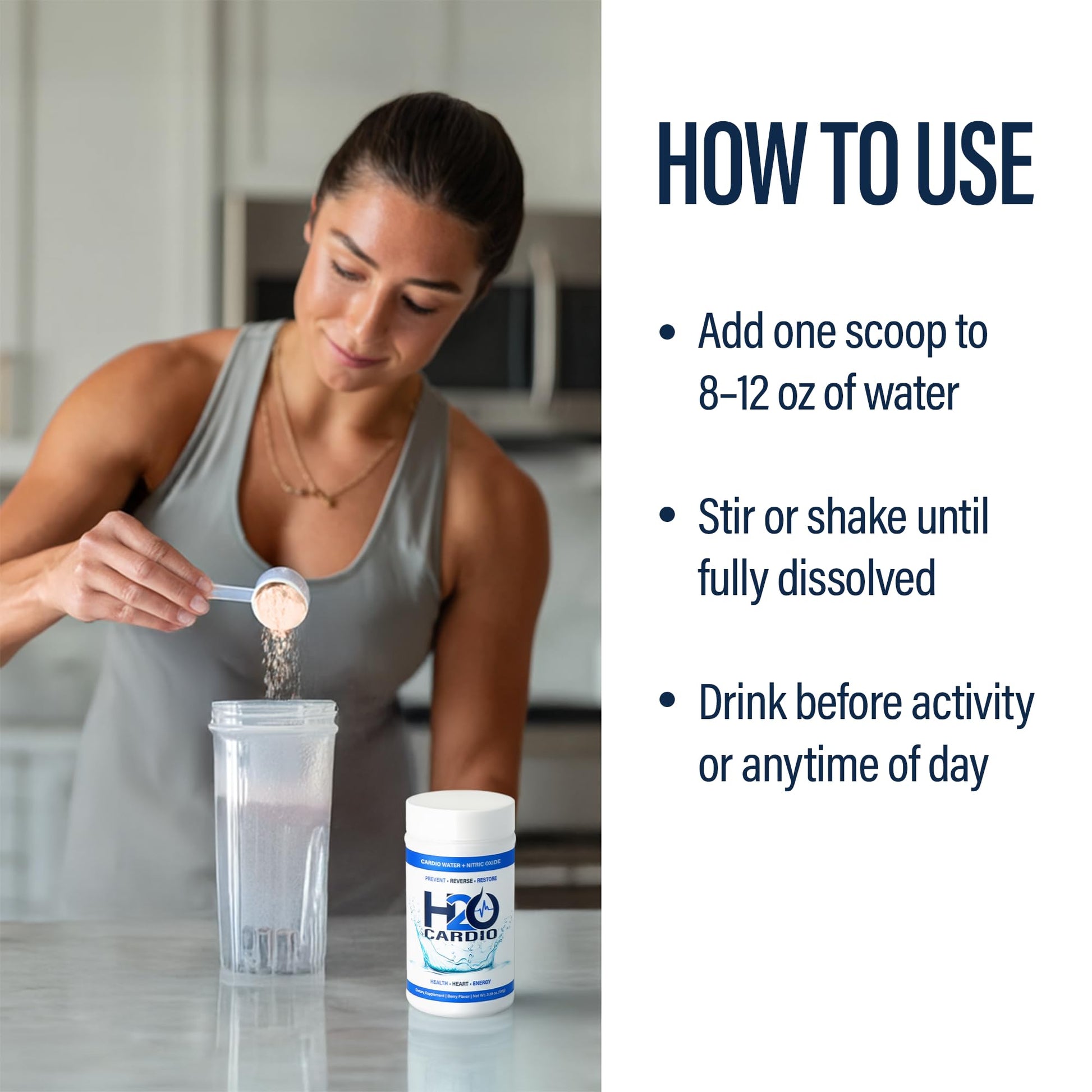 H2O Cardio | Nitric Oxide Supplement Drink | Wellness & Hydration Support | Arginine & Citrulline Powder | Berry Flavored Drink Mix for Daily Activity | Net Wt. 3.35 Ounces H2O CARDIO Au supplements