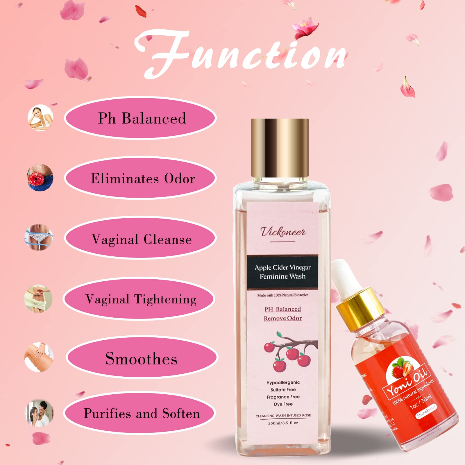 Vickoneer Yoni Wash for Women & Yoni Essential Oil, Intimate Feminine Wash Yoni Care Vickoneer Au supplements