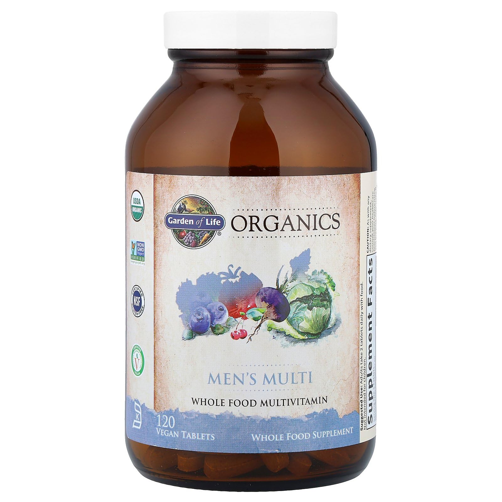 Garden of Life Organics Whole Food Multivitamin for Men, 120 Tablets, Vegan Mens Vitamins and Minerals for Health and Well-Being, Certified Organic Vegan Multi Garden of Life Au supplements
