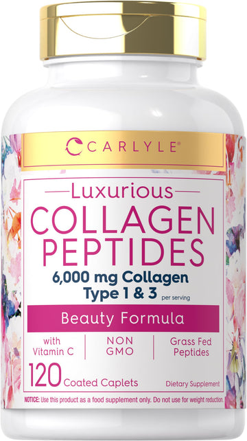 Carlyle Collagen with Vitamin C | 6000mg | 120 Caplets | Multi Collagen Peptide Pills Carlyle Au supplements
