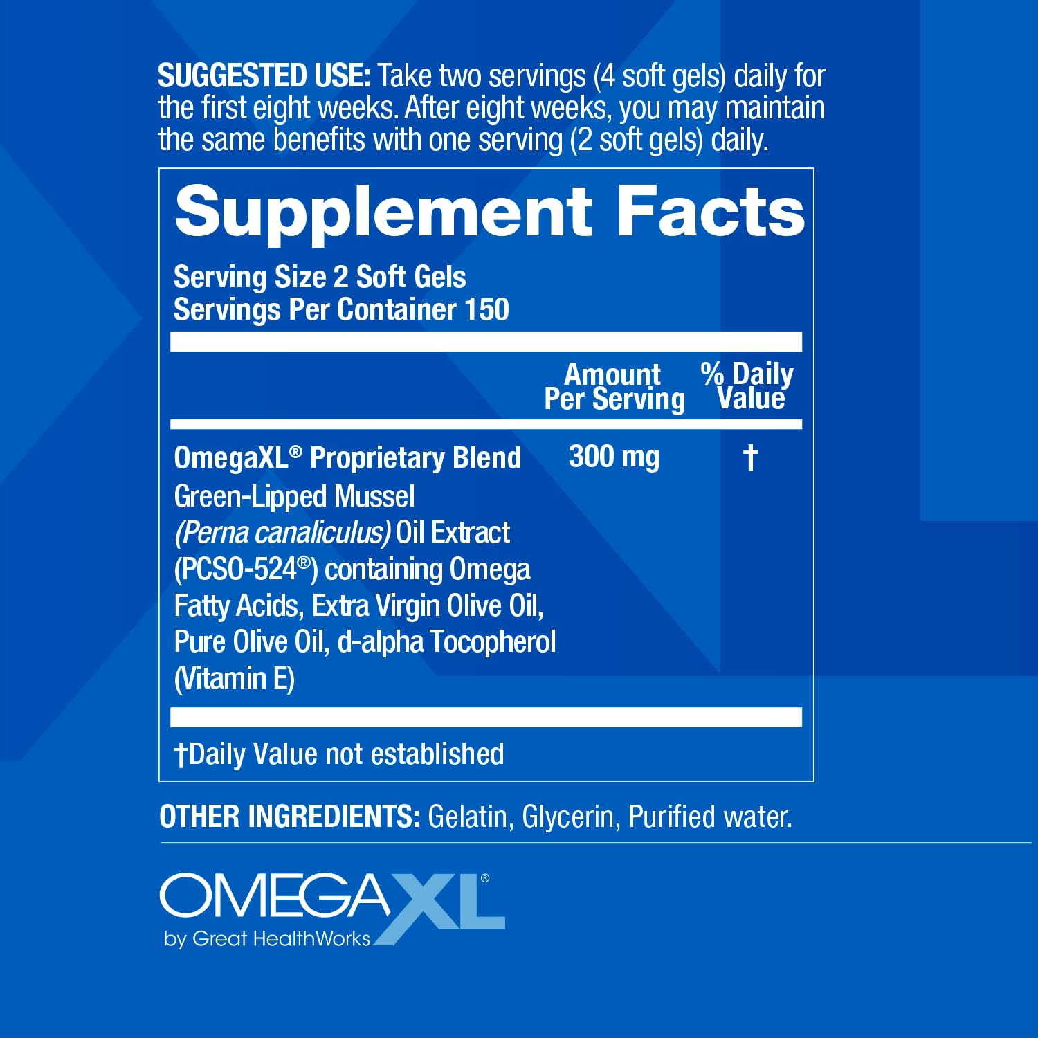 OmegaXL Joint Support Supplement - Natural Muscle Support, Green Lipped Mussel Oil, Soft Gel Pills, Drug-Free, 300 Count OmegaXL Au supplements