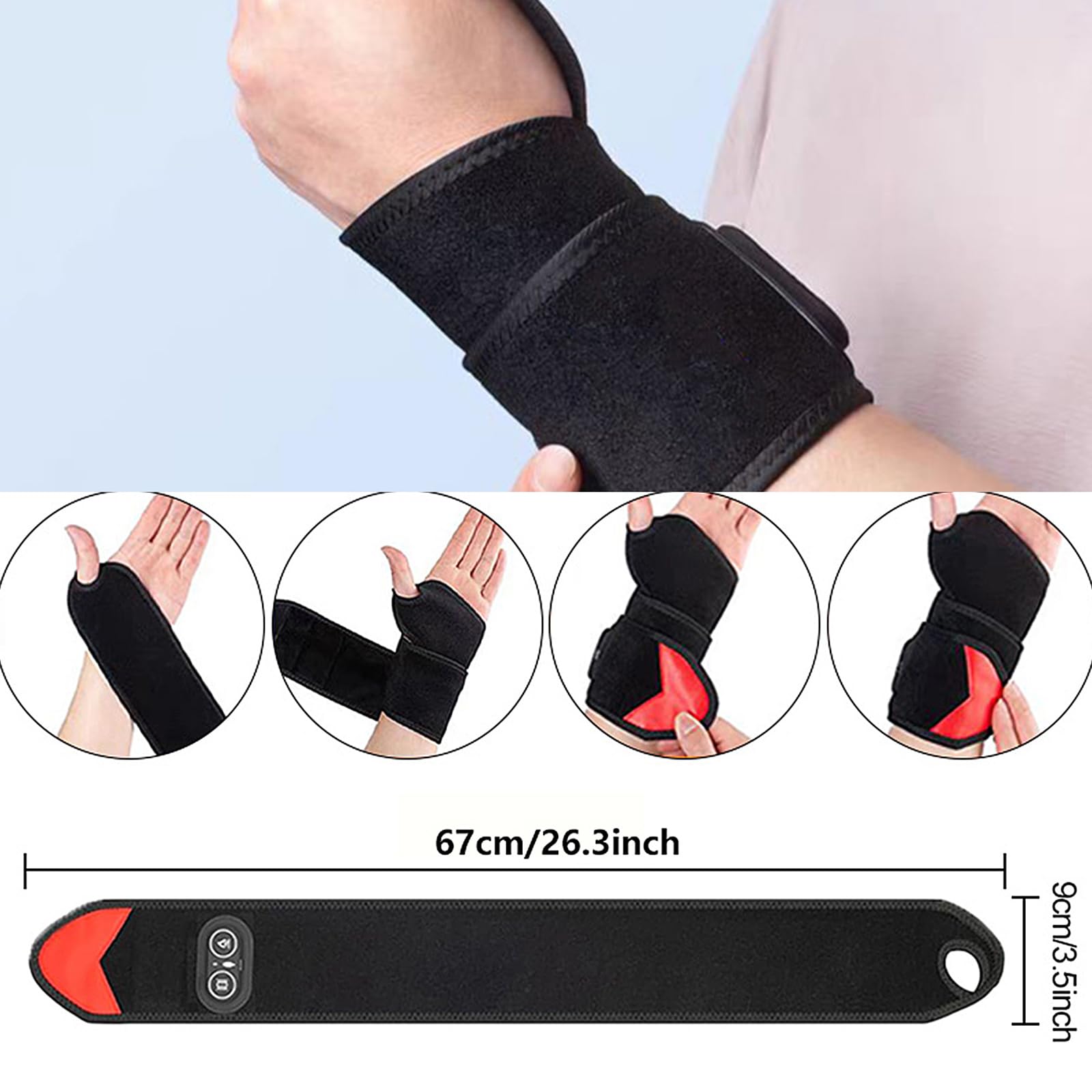 ZMHWANY Rechargeable Cordless Wrist Massager with Heat and Compression, 3000mAh Battery for Arthritis Carpal Tunnel Pain Relief, Wireless Heating Pad Ideal for Seniors ZMHWANY Au supplements