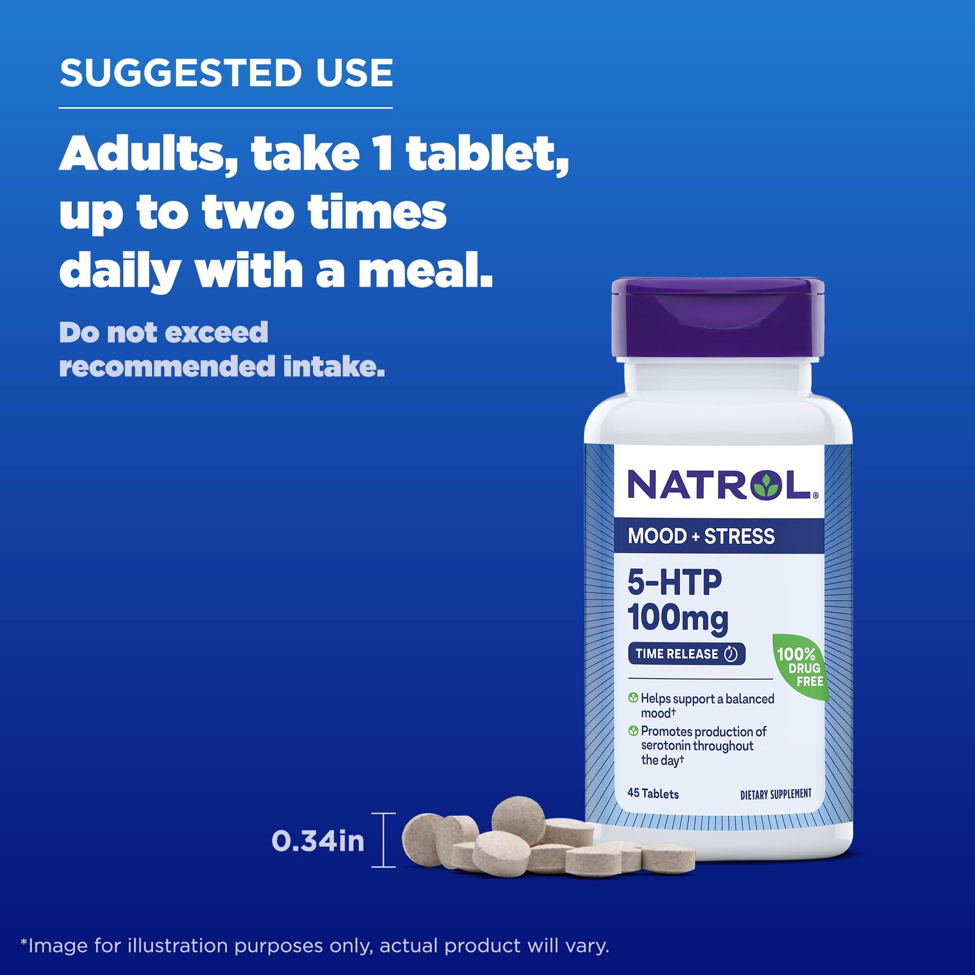 Natrol 5-HTP 100mg, Dietary Supplement Helps Support a Balanced Mood, 90 Time Natrol Au supplements
