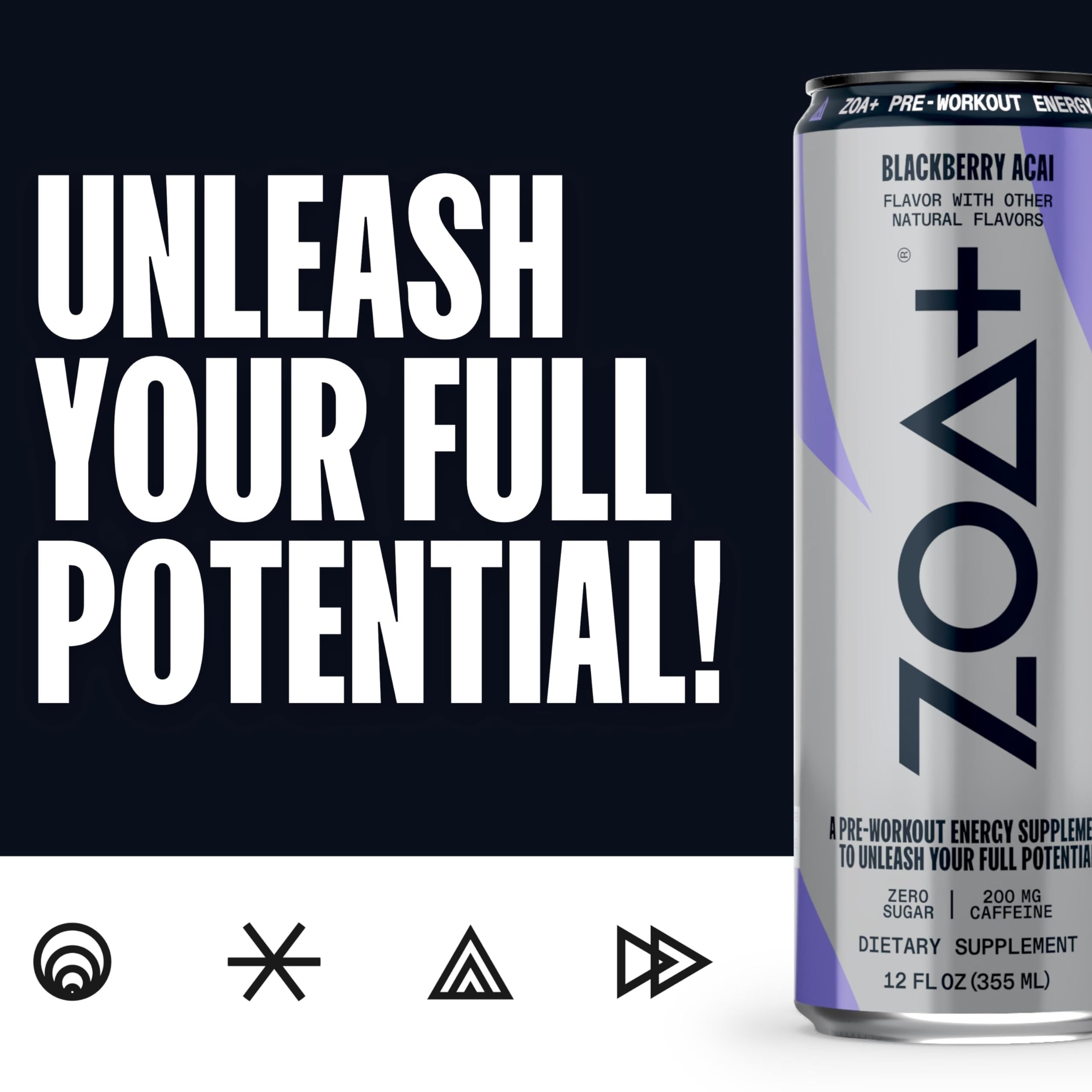 ZOA Plus Sugar-Free Pre-Workout Drink, Ready to Drink with Nitric Oxide, Vitamin B, C and D ZOA Au supplements