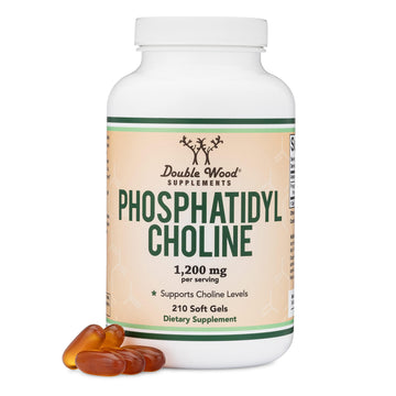 Phosphatidylcholine 1,200mg – 210 Softgels – Enhanced Version of Sunflower and Soy Lecithin (Choline Supplements) - Non-GMO and Gluten Free to Support Brain Health by Double Wood Double Wood Supplements Au supplements