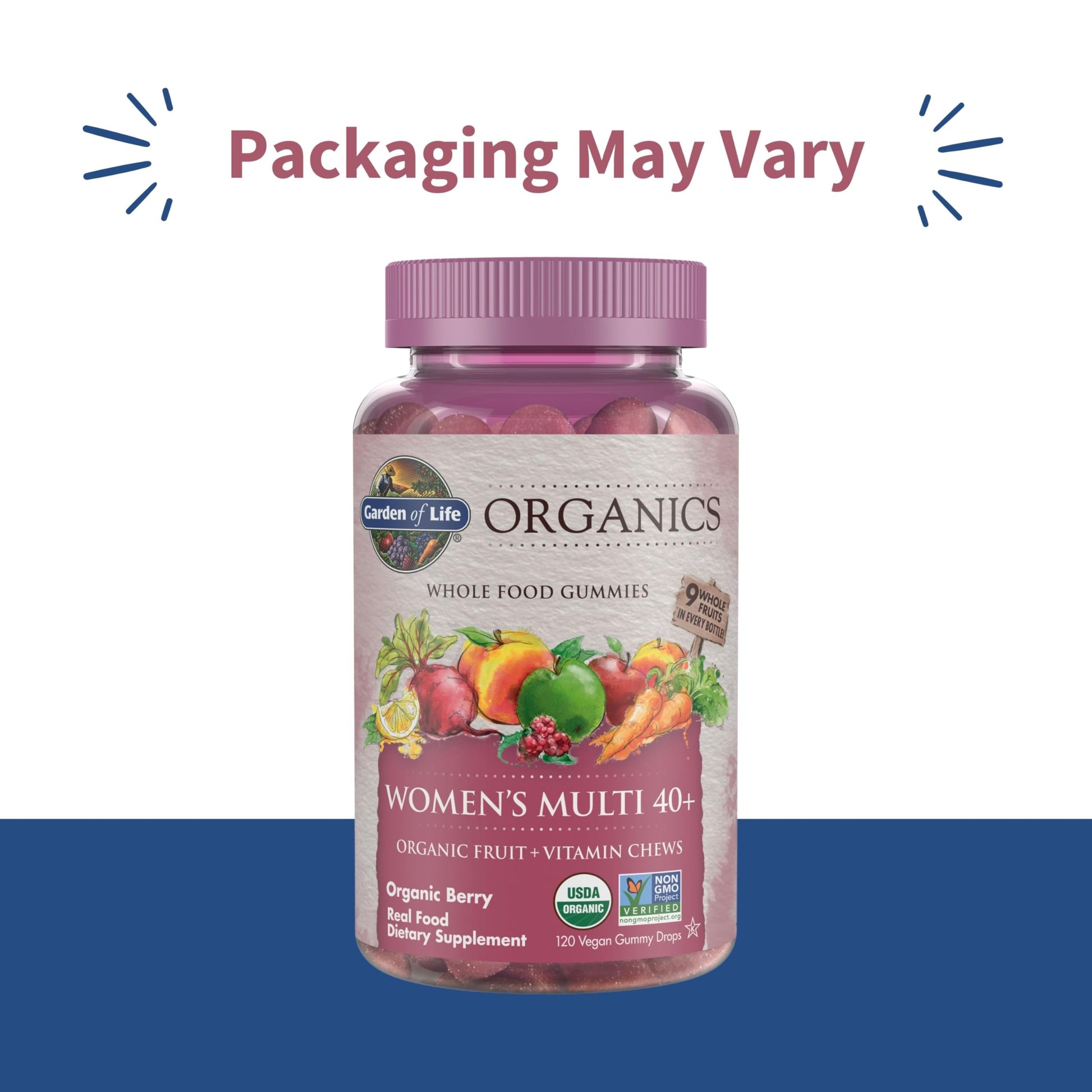 Garden of Life Organics Women 40+ Gummy Vitamins - Berry - Certified Organic, Non-GMO, Vegan, Kosher Complete Multi - Methyl B12, C & D3 Garden of Life Au supplements