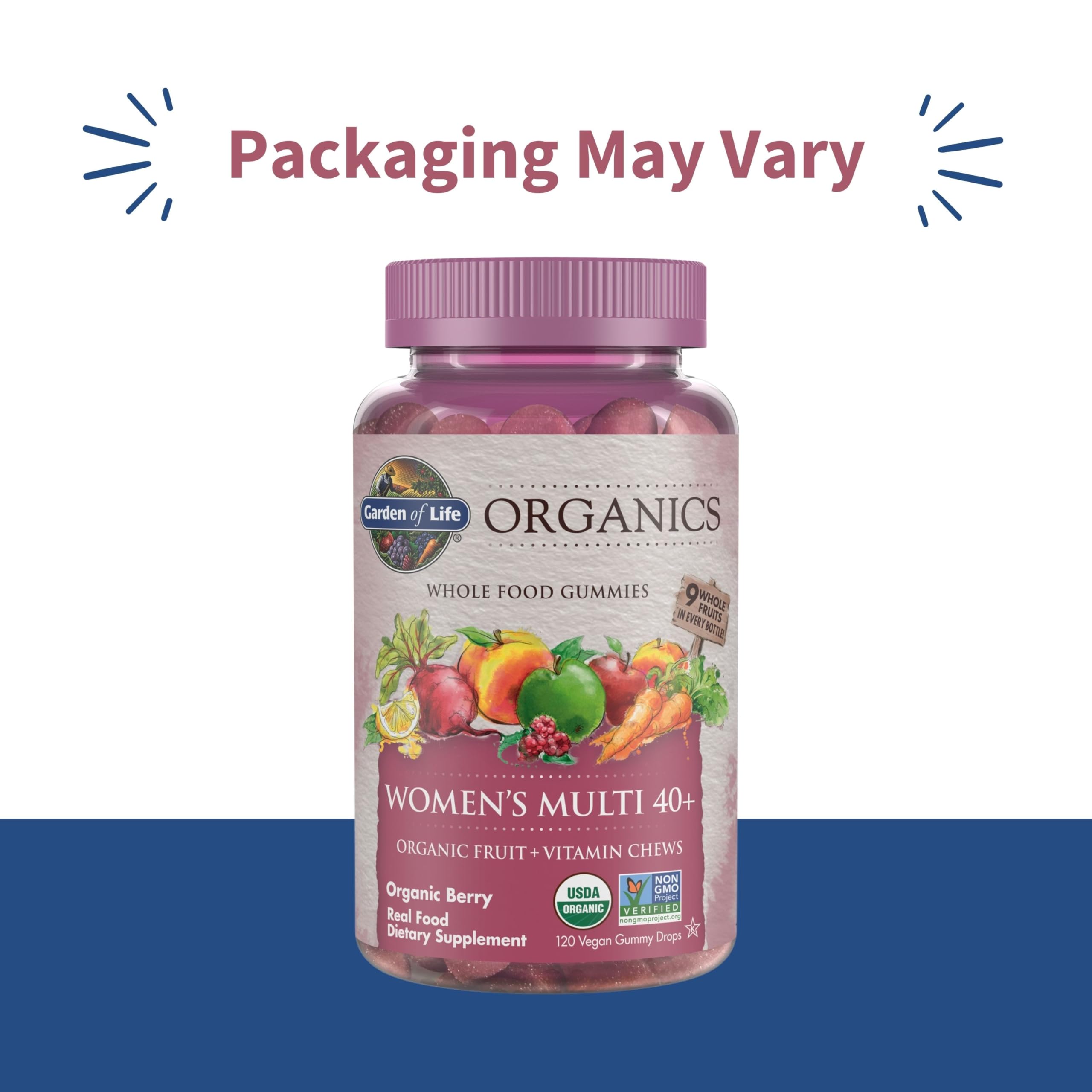 Garden of Life Organics Women 40+ Gummy Vitamins - Berry - Certified Organic, Non-GMO, Vegan, Kosher Complete Multi - Methyl B12, C & D3 Garden of Life Au supplements