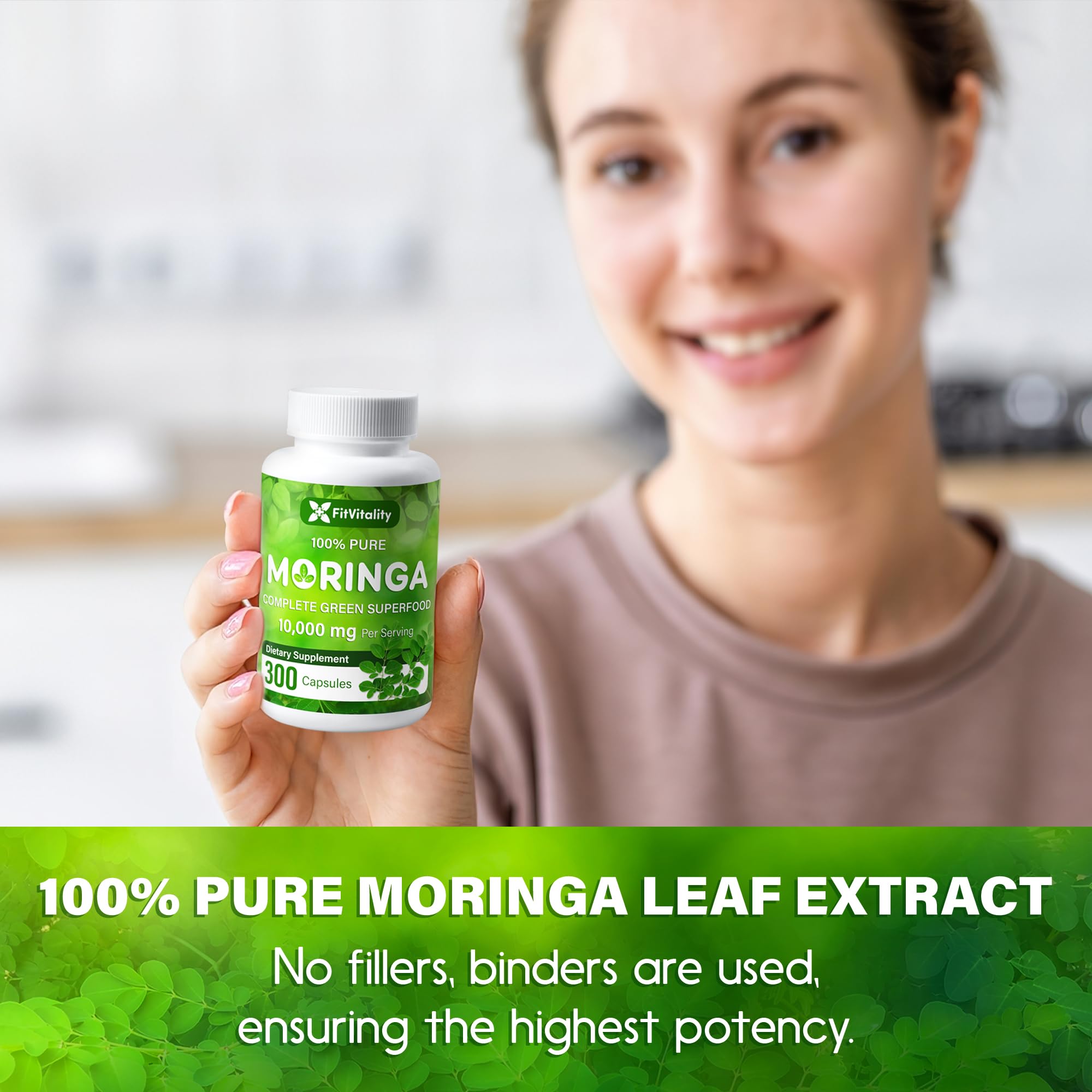 Moringa Capsules| Moringa Oleifera |10,000mg| 300 Capsules| 100% Pure| Non-GMO FitVitality Au supplements