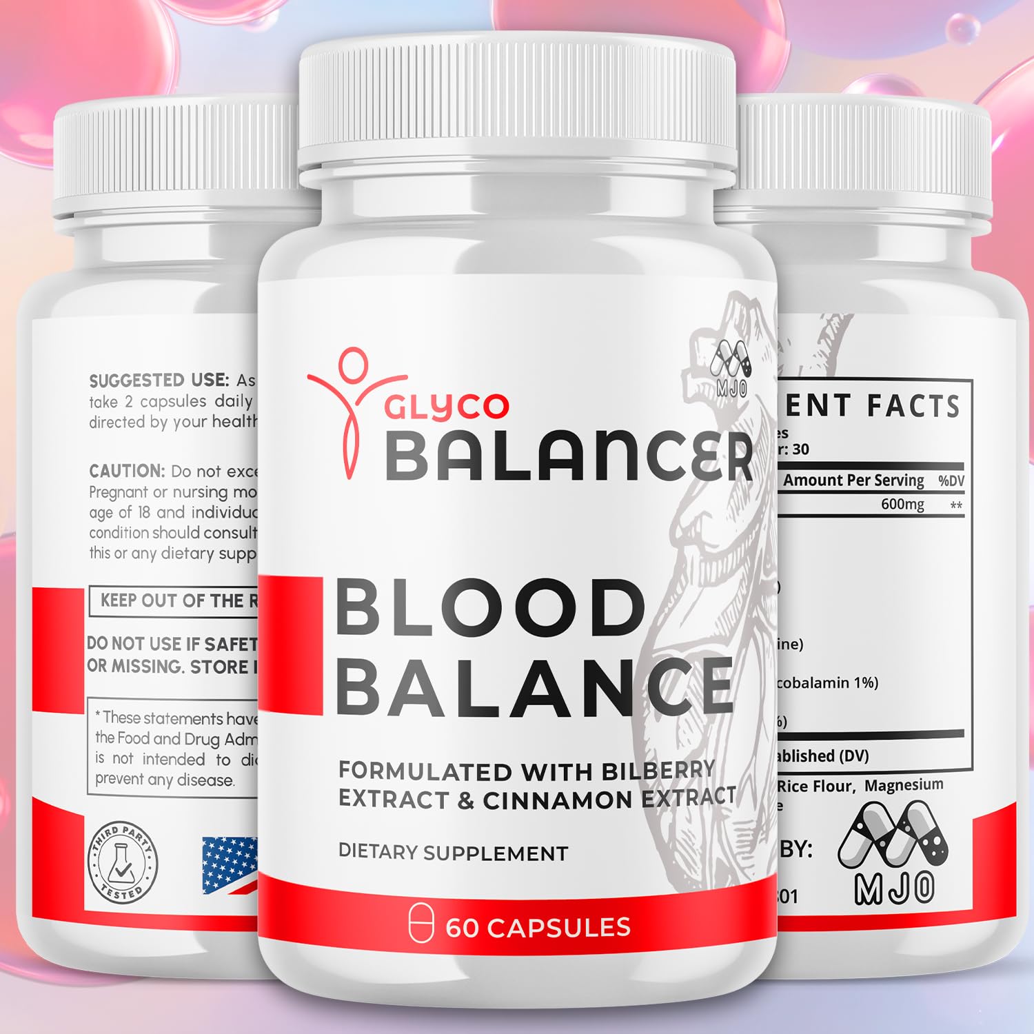 Glyco Balancer Capsules, Official GlycoBalancer Health Support Pills With All Natural Ingredients, Glyco Balancer Advanced Health & Wellness Support with Premium Vitamins for Women & Men (60 Capsules) MJO Au supplements