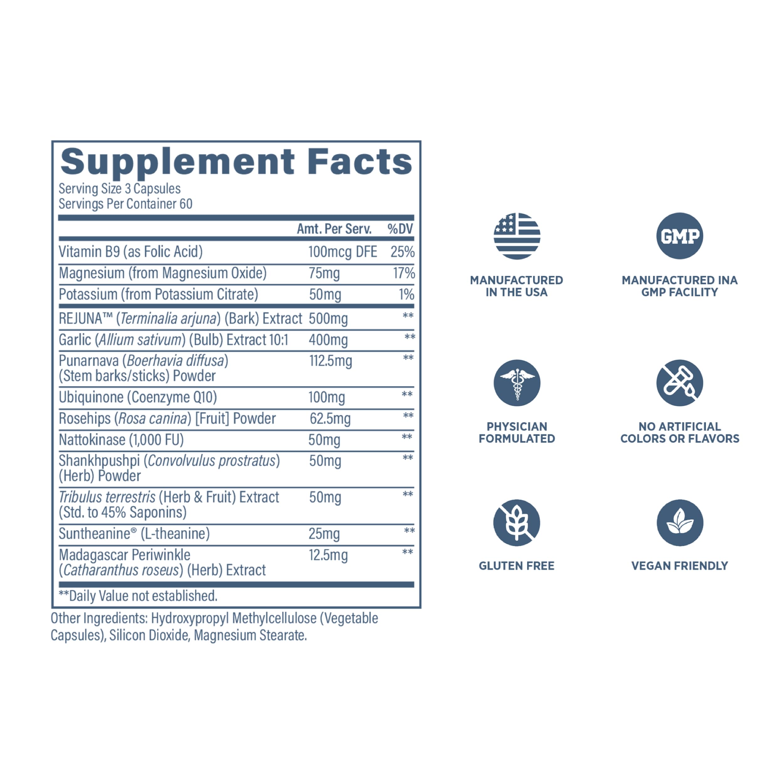 Revive MD Blood Pressure Support Supplement - Supports Heart and Circulatory Health, Energy & Daily Wellness - Magnesium, Potassium, Folic Acid & Garlic Formula (180 Vegetarian Capsules, 60 Servings) Revive Au supplements