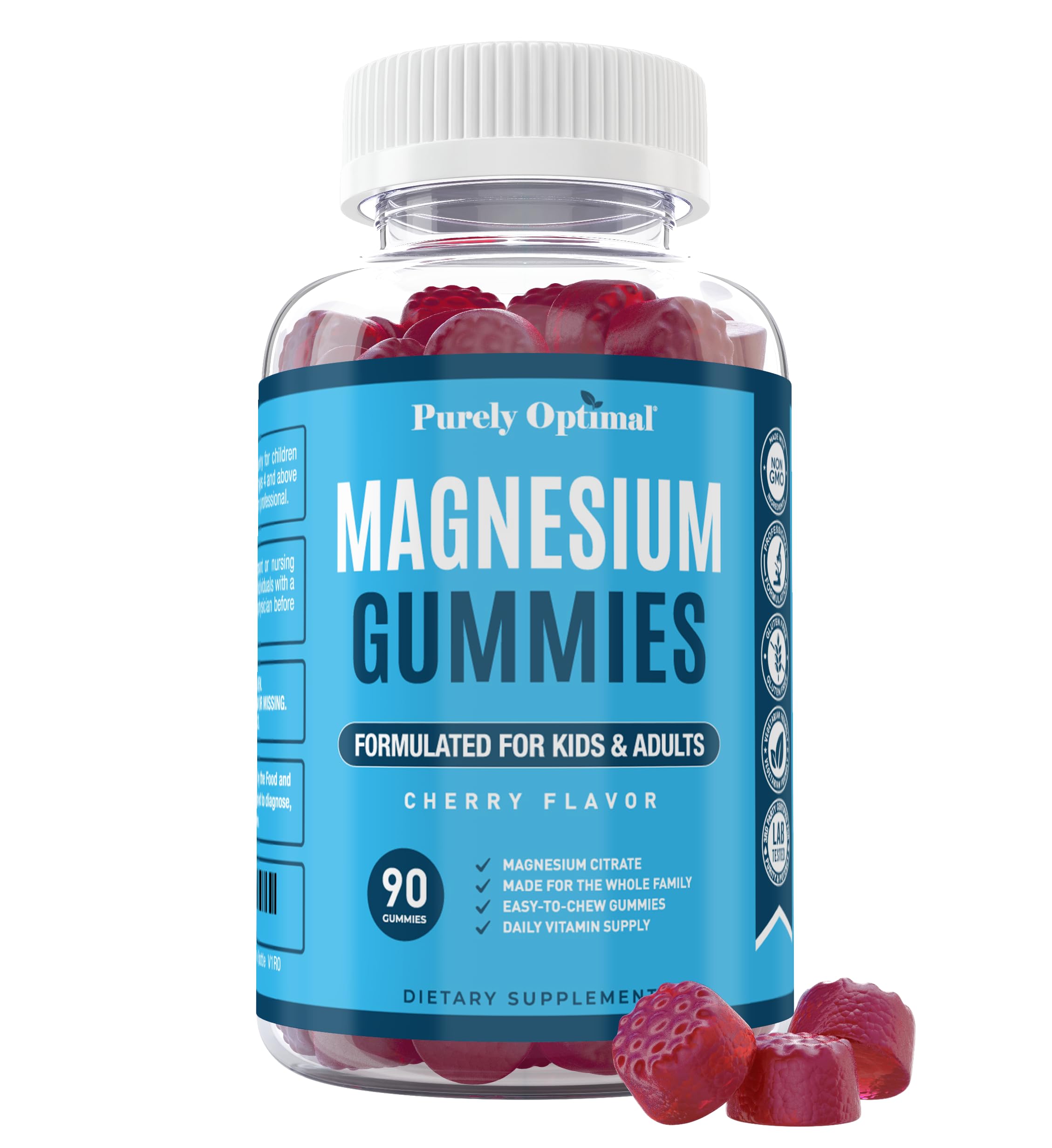 Premium Magnesium Gummies Kids & Adults - Magnesium Citrate for Digestion Support Purely Optimal Au supplements