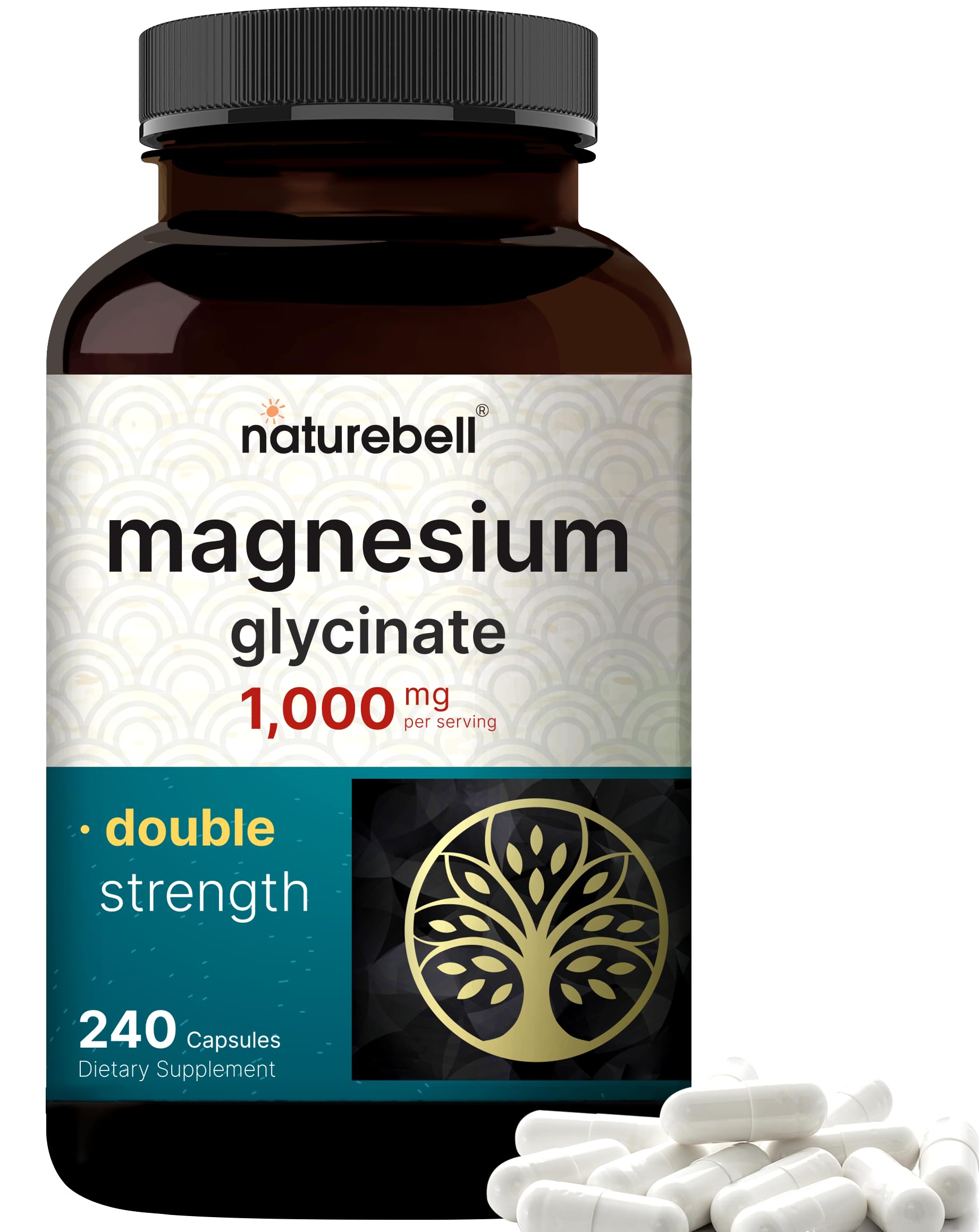 NatureBell Magnesium Glycinate Supplement 1,000mg | 500mg Per Capsule, 240 Pills NatureBell Au supplements