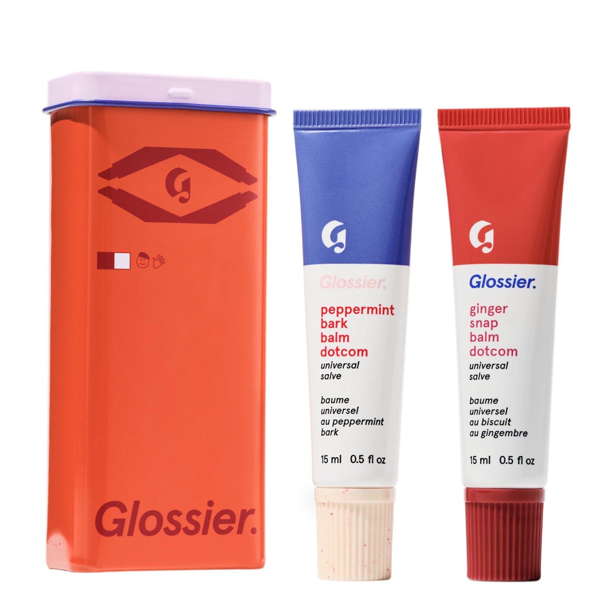 Glossier Balm Dotcom Hydrating Lip Balm Duo - Peppermint Bark & Ginger Snap - Lanolin, Beeswax & Castor Oil for Dry Lips - Nourishing Lip Care Gift Set, 2 x 15ml Glossier Au supplements