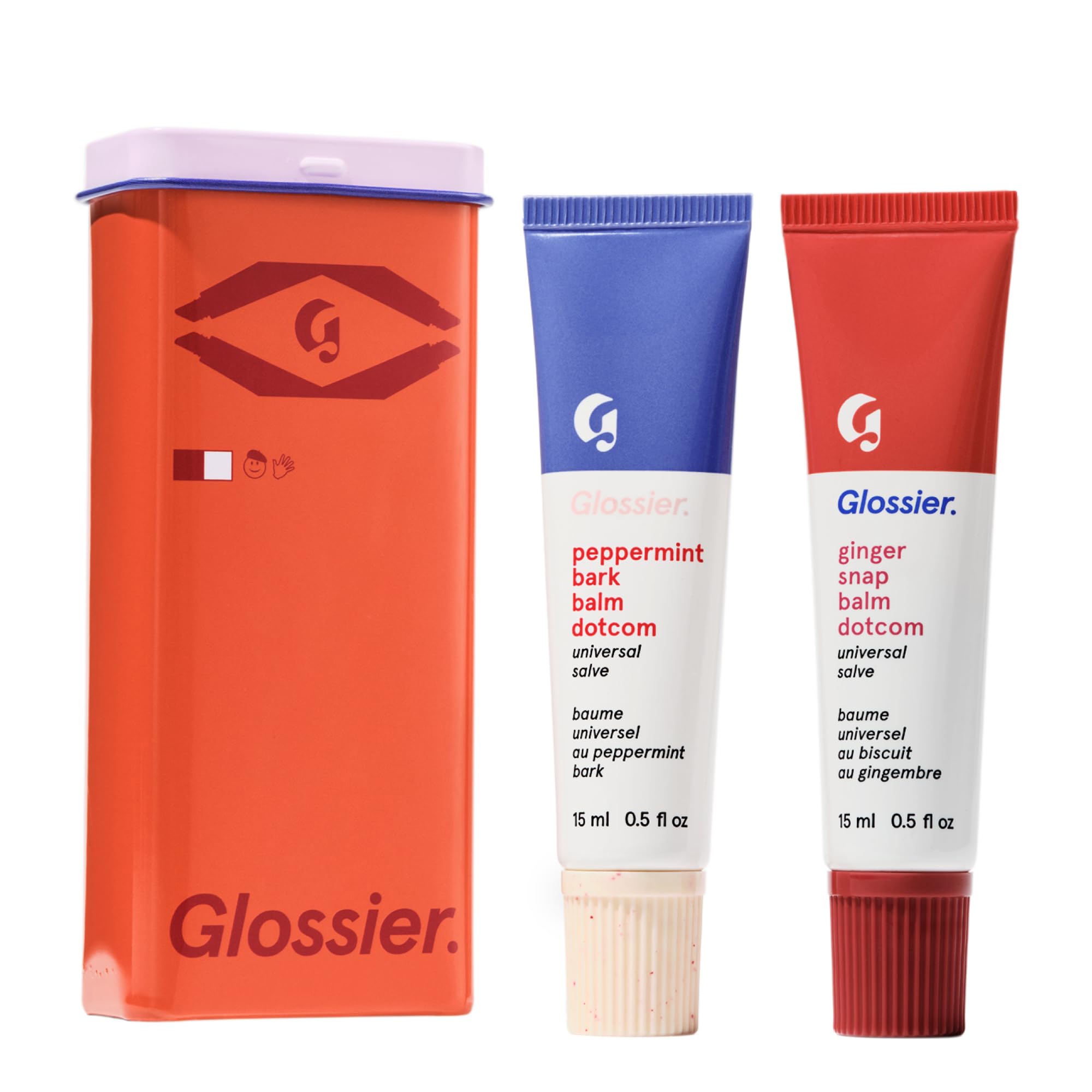 Glossier Balm Dotcom Hydrating Lip Balm Duo - Peppermint Bark & Ginger Snap - Lanolin, Beeswax & Castor Oil for Dry Lips - Nourishing Lip Care Gift Set, 2 x 15ml Glossier Au supplements