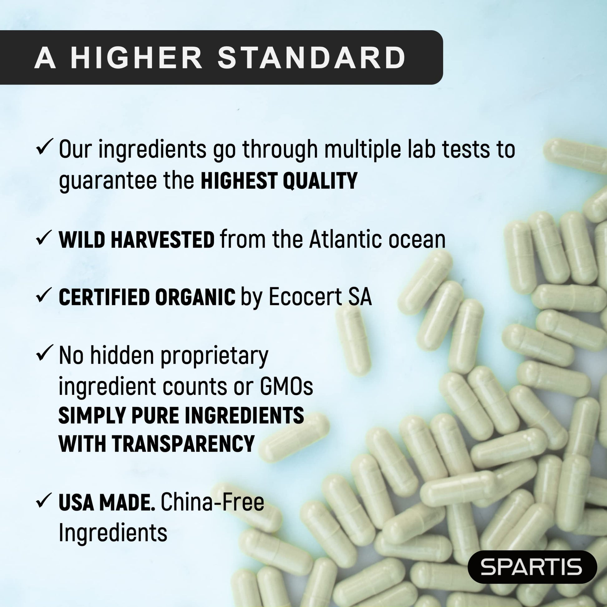 Certified Organic Sea Moss Capsules 2250mg Wildcrafted Irish Sea Moss Burdock Root SPARTIS Au supplements