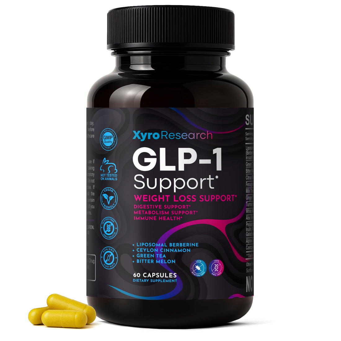 Xyro Research GLP-1 Support Weight Loss Supplement - Appetite Suppressant & Metabolism Booster to Support Natural Hunger Control Curb Cravings Burn Fat & Gut Wellness Xyro Research Au supplements